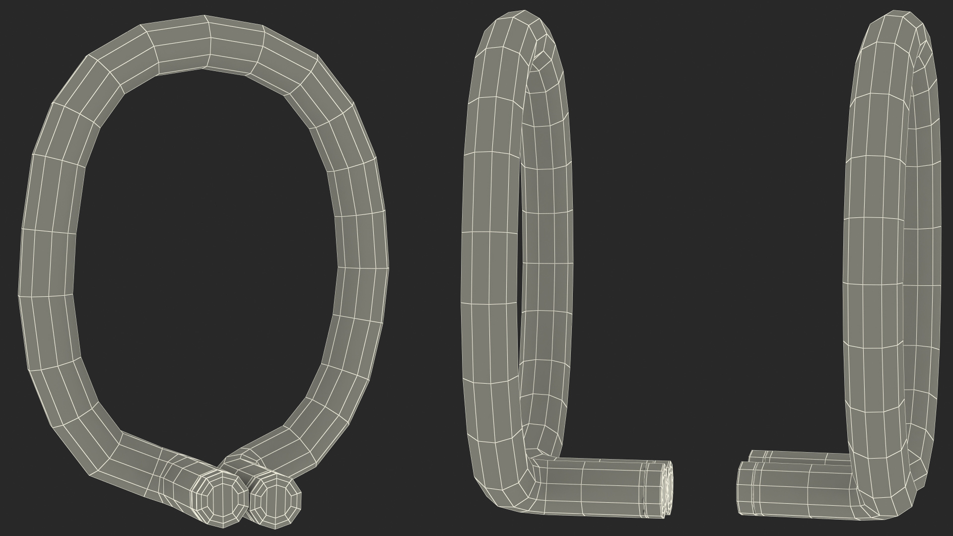 Neon Tube Light Number 0 3D model