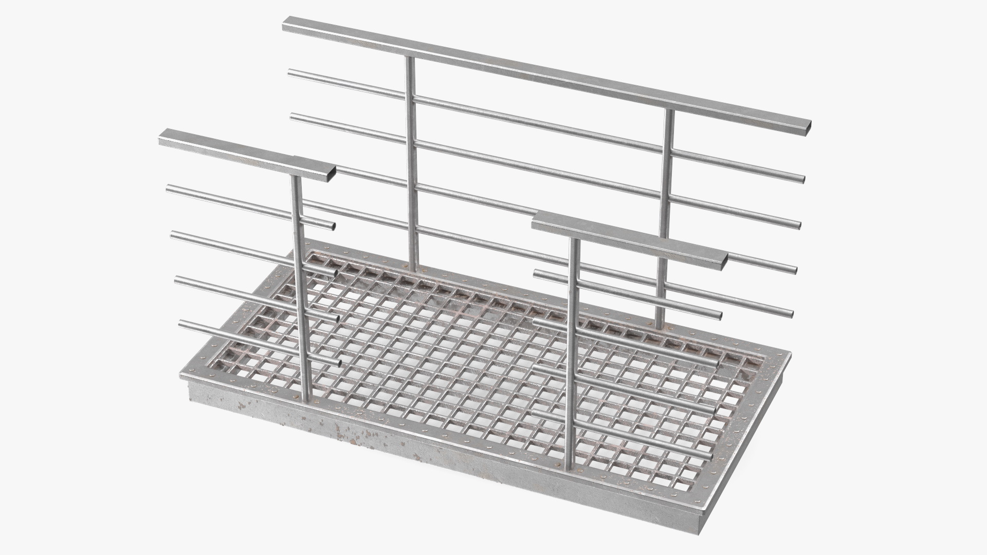 3D Straight Industrial Catwalk with Aisle model