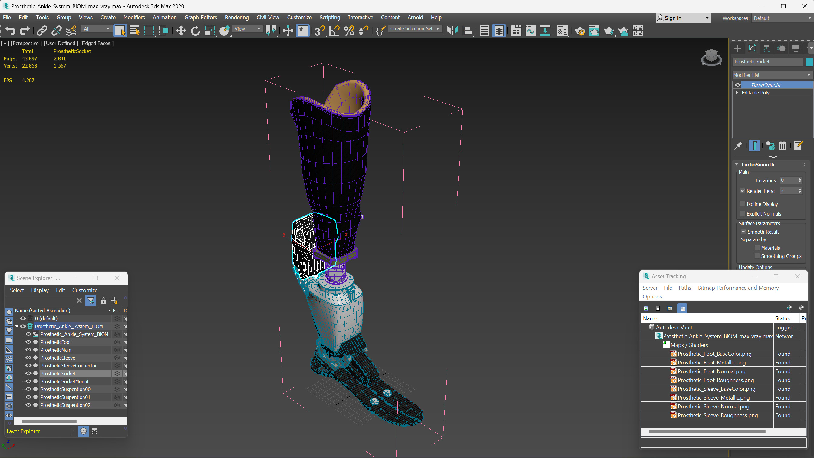 3D Prosthetic Ankle System BiOM model