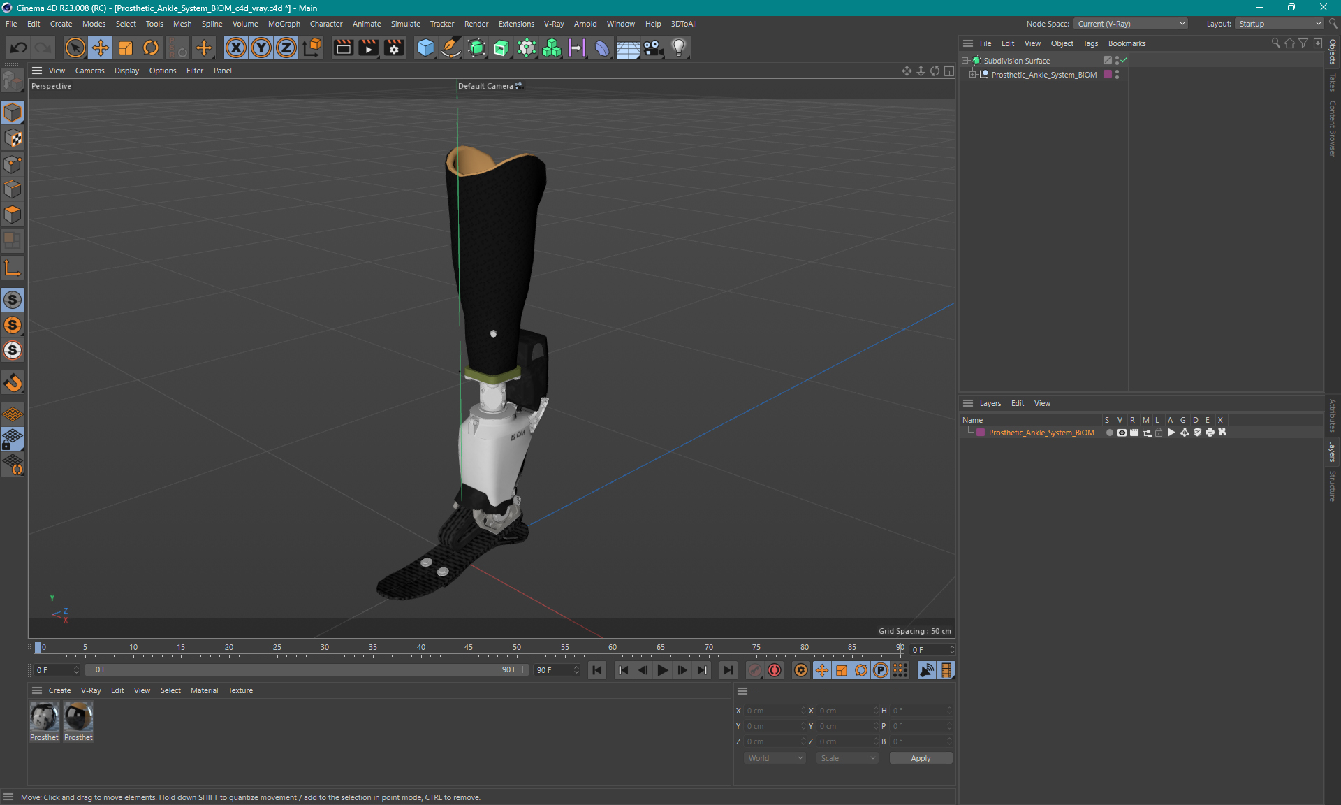 3D Prosthetic Ankle System BiOM model