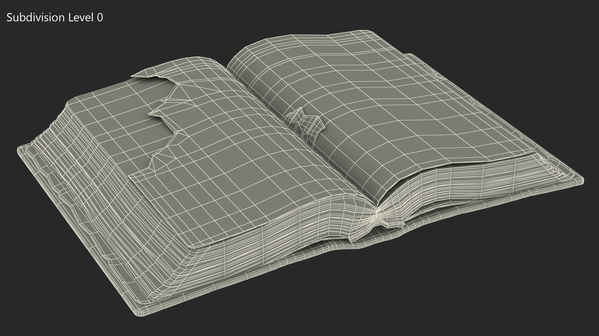 3D Very Old Open Book model