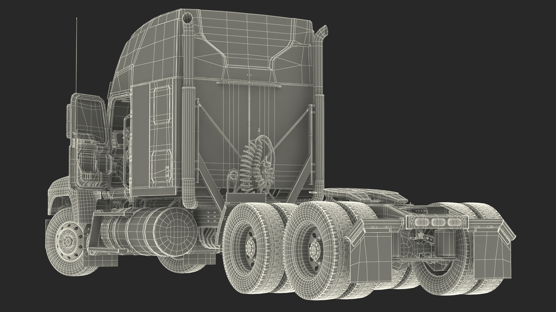 3D 2025 Semi Truck White Rigged model