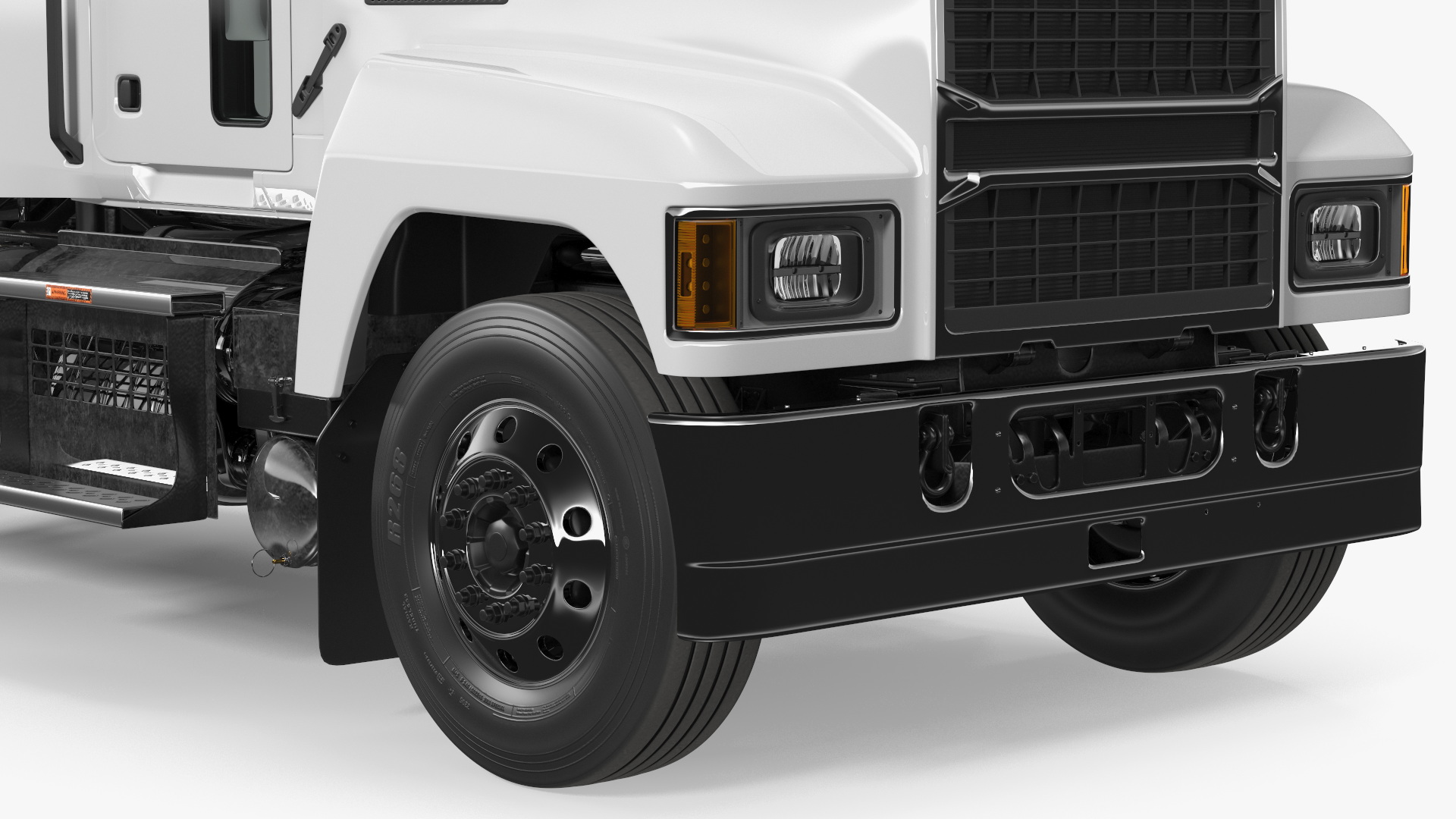 3D 2025 Semi Truck White Rigged model