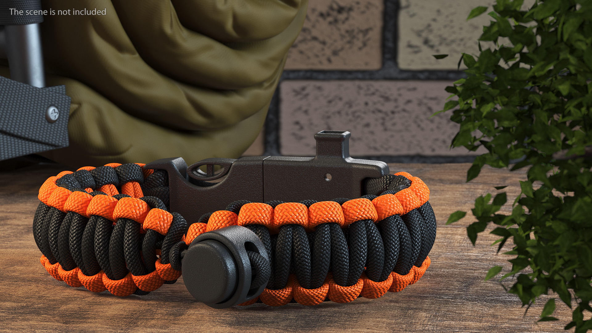 3D model Atomic Bear Tactical Paracord Bracelet Orange