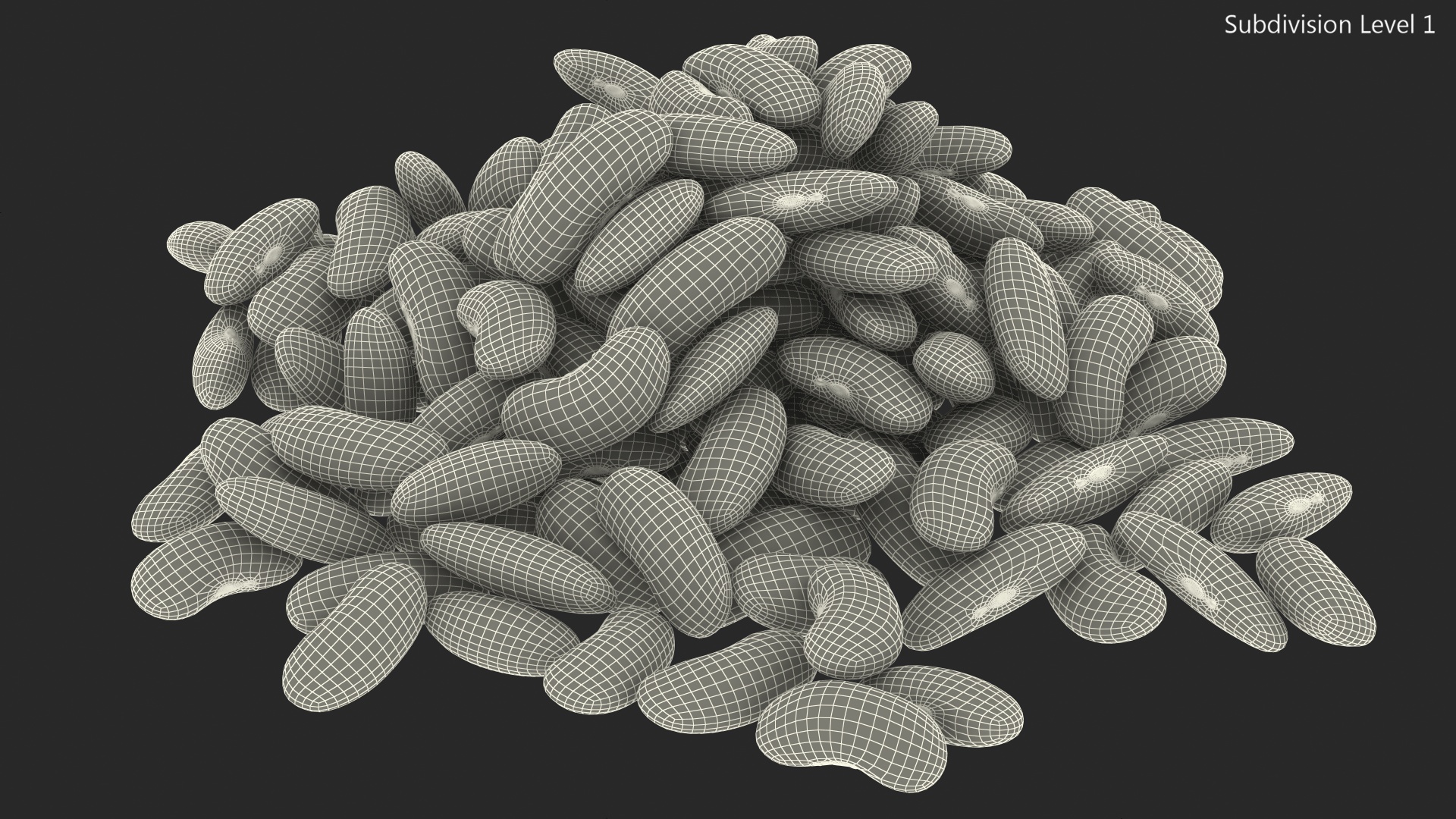 3D model Pile of Light Red Kidney Beans