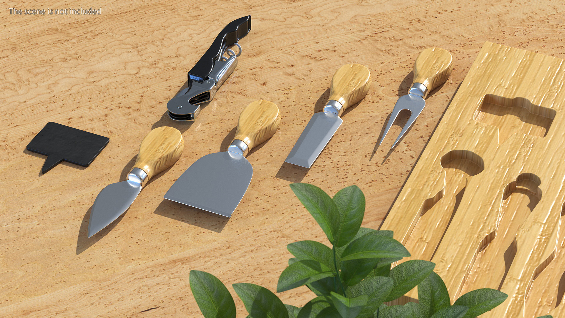 3D Cheese Knives Set Stainless Steel model