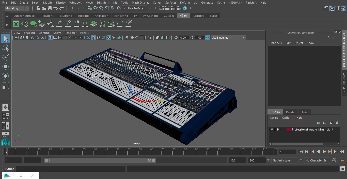 3D model Professional Audio Mixer Light