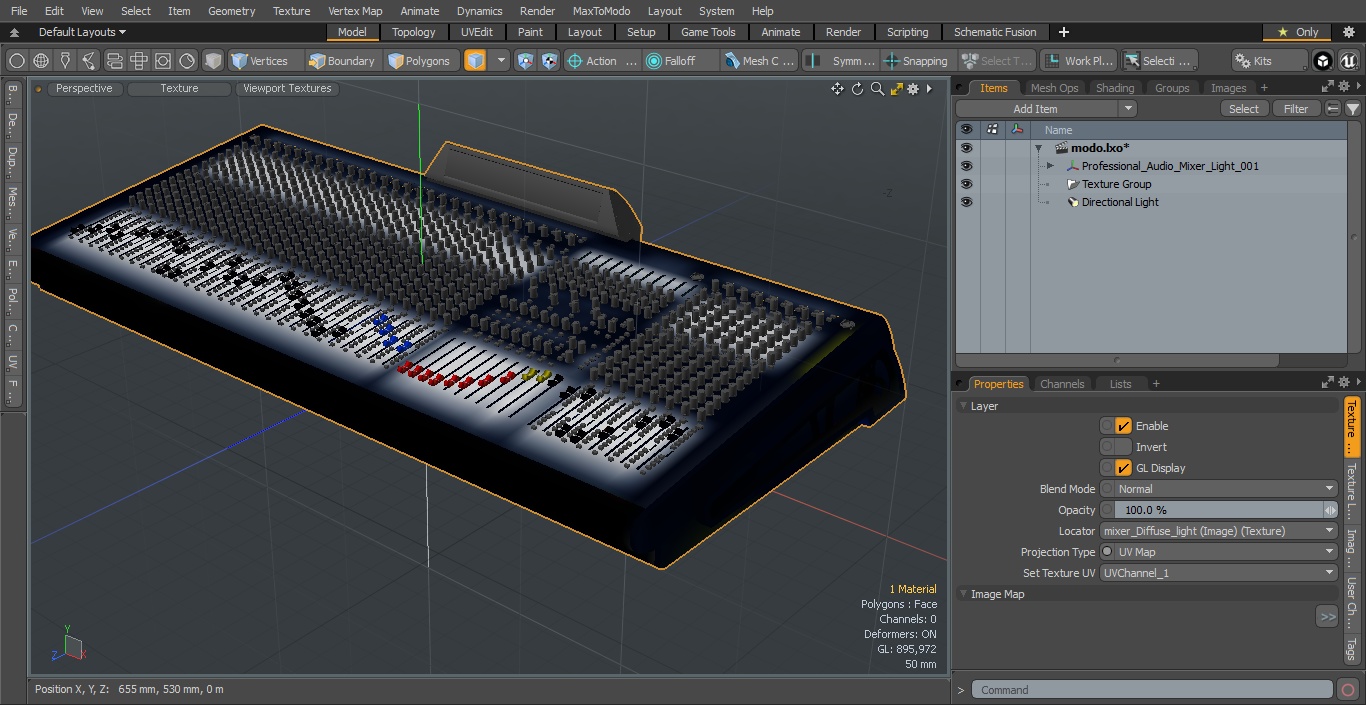 3D model Professional Audio Mixer Light