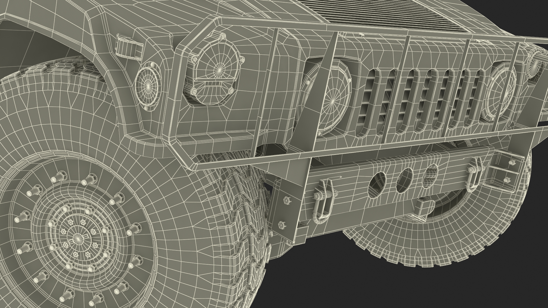 Military Humvee Vehicle Rigged for Cinema 4D 3D model