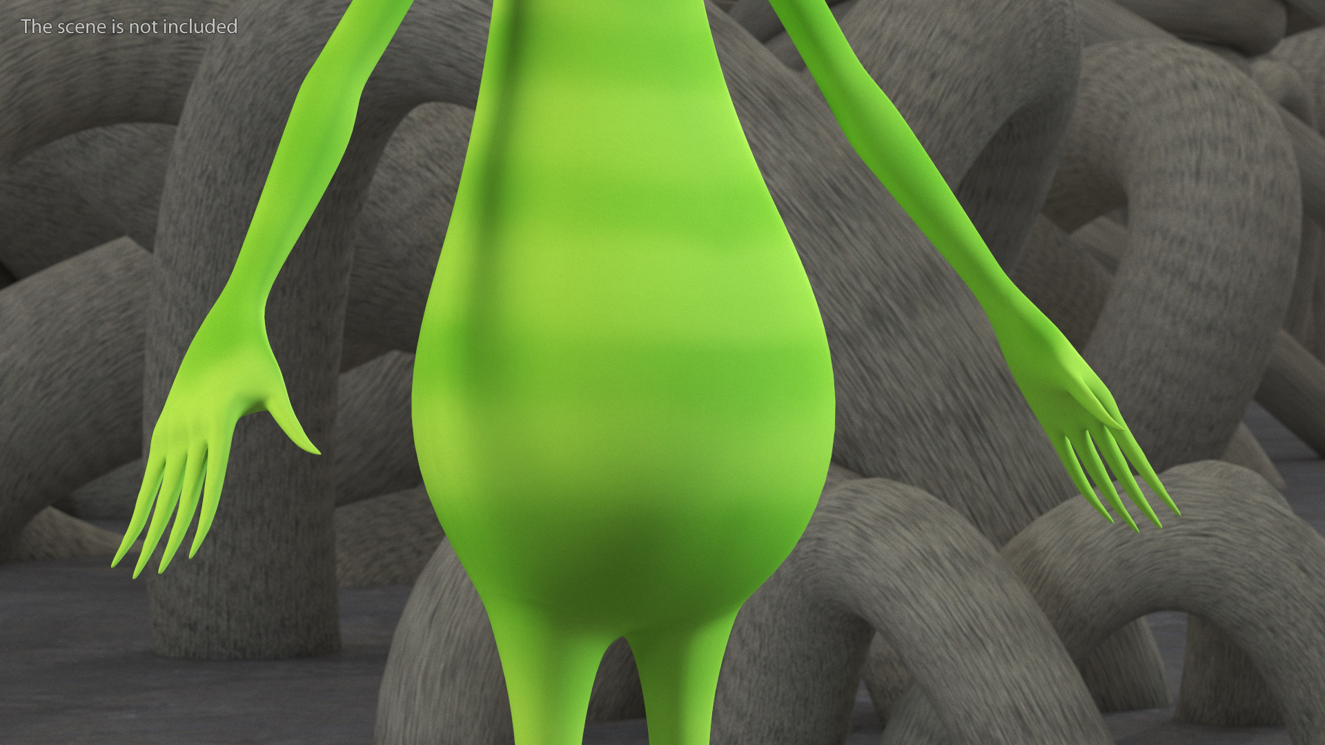 3D Cartoon Grinch Character T-Pose