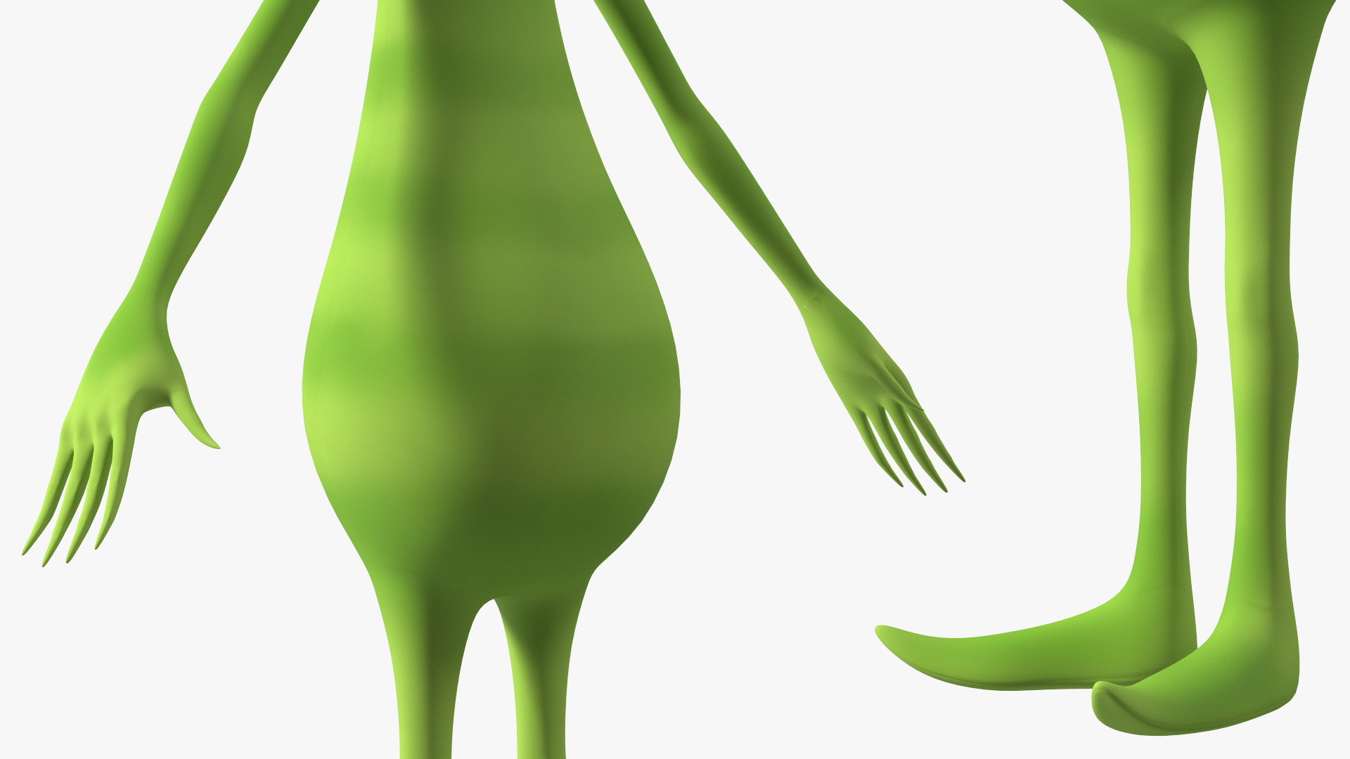 3D Cartoon Grinch Character T-Pose