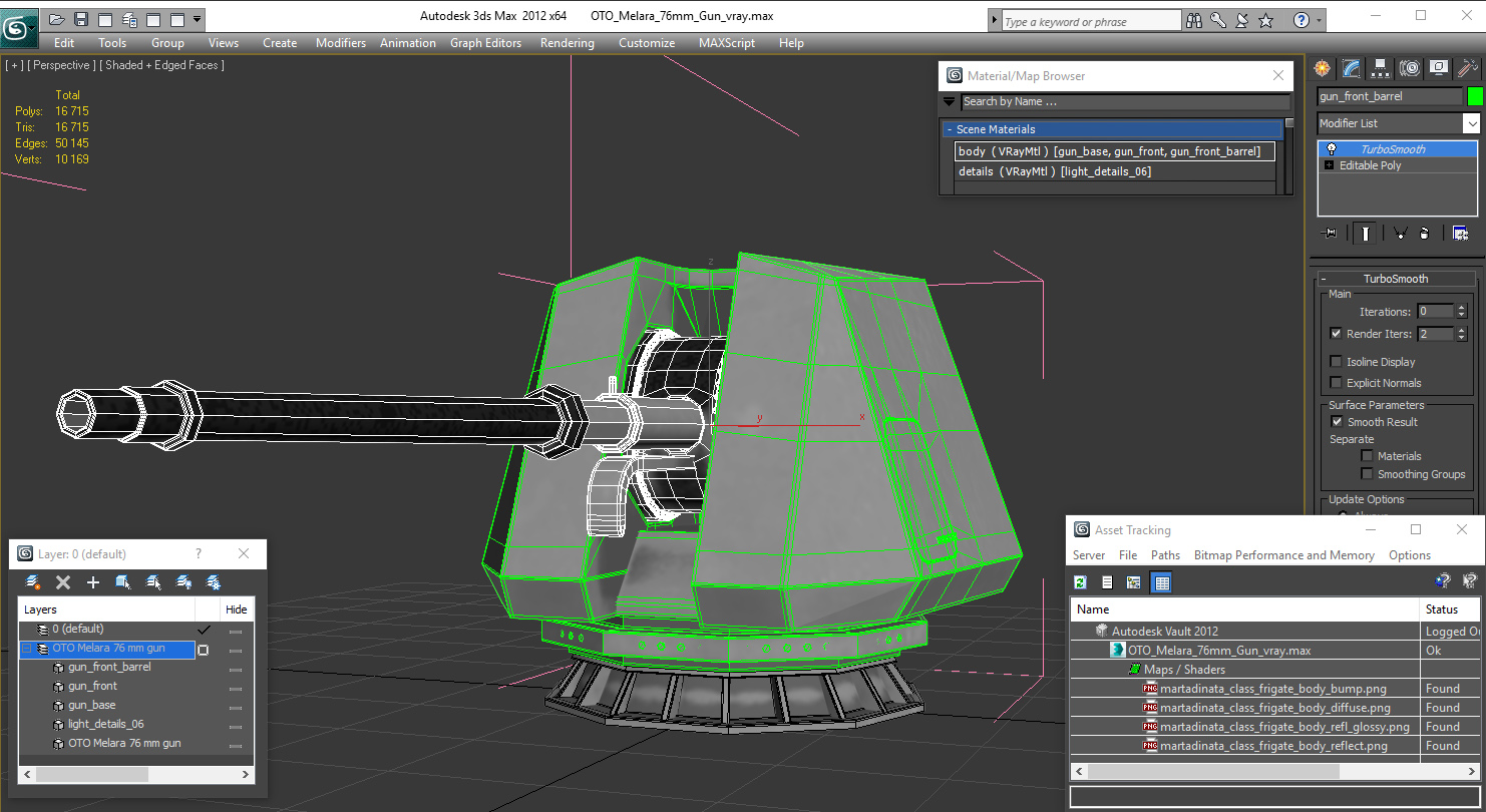 OTO Melara 76mm Gun 3D model