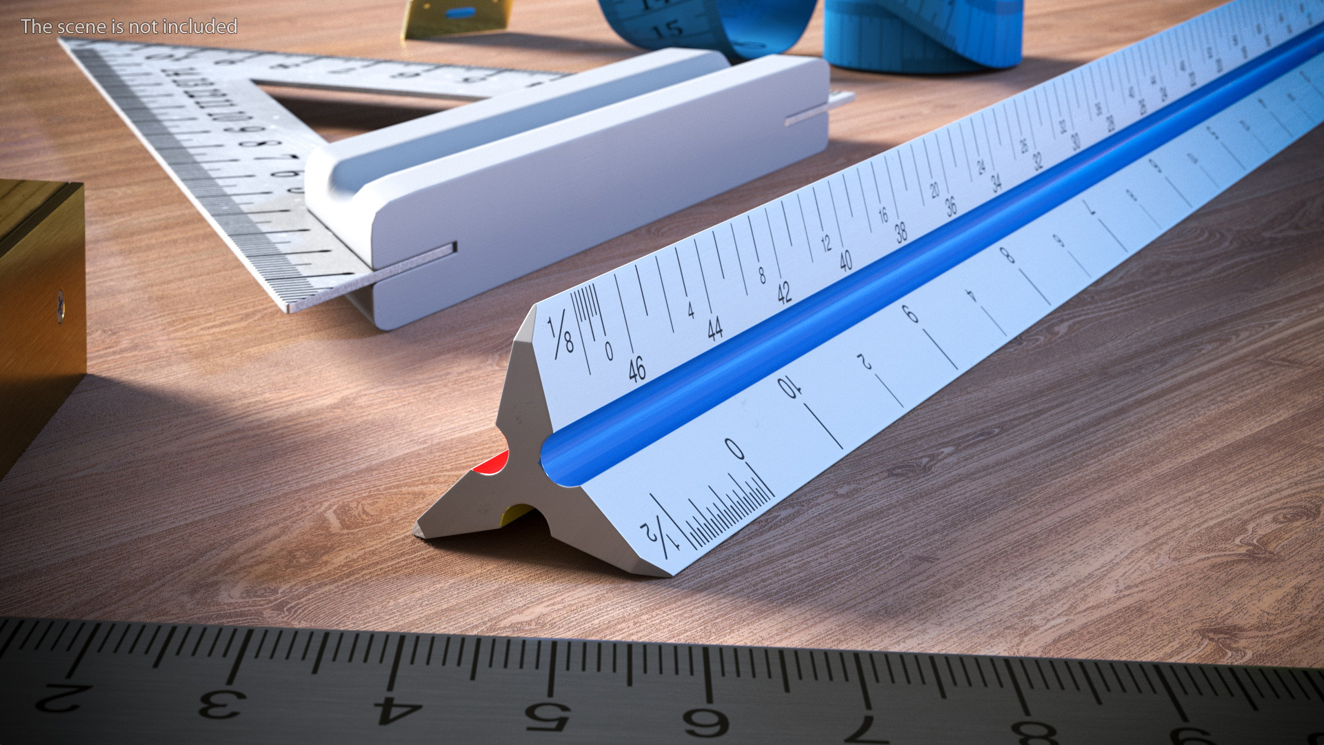 Technical Triangular Scale Ruler 3D