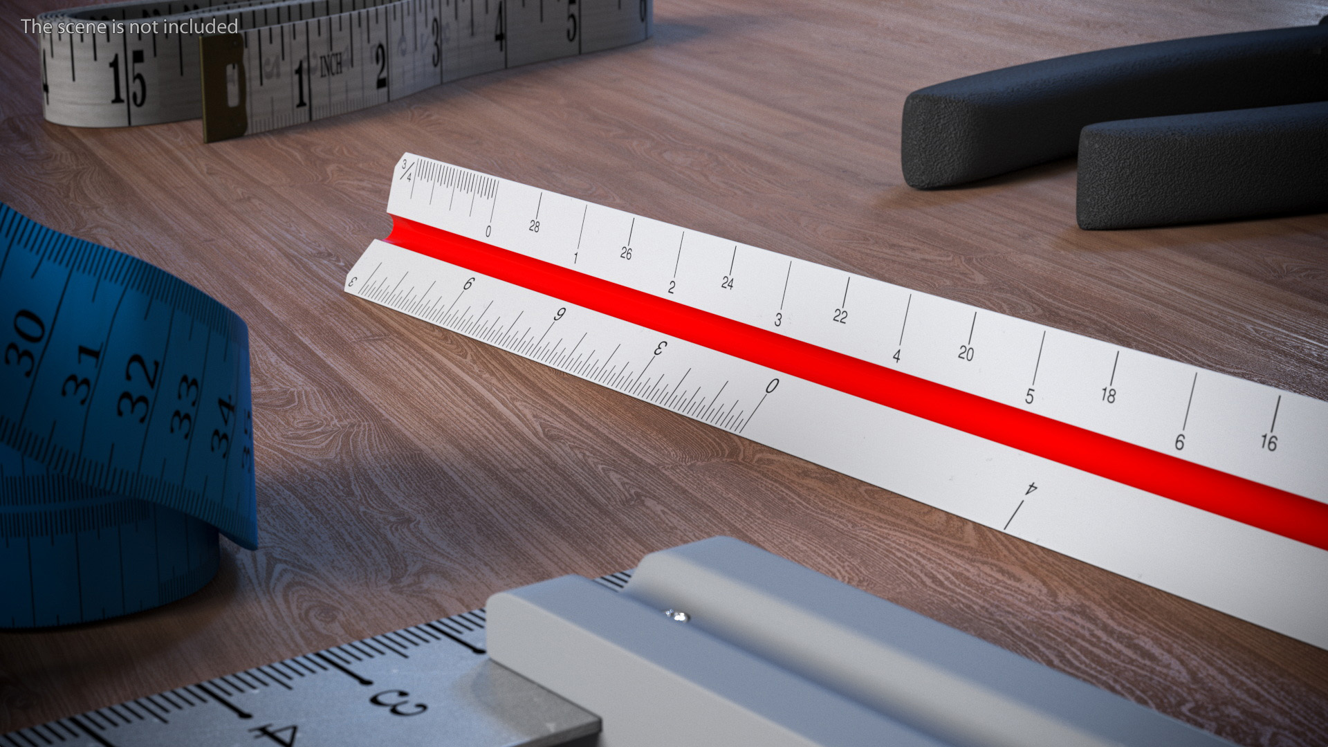 Technical Triangular Scale Ruler 3D