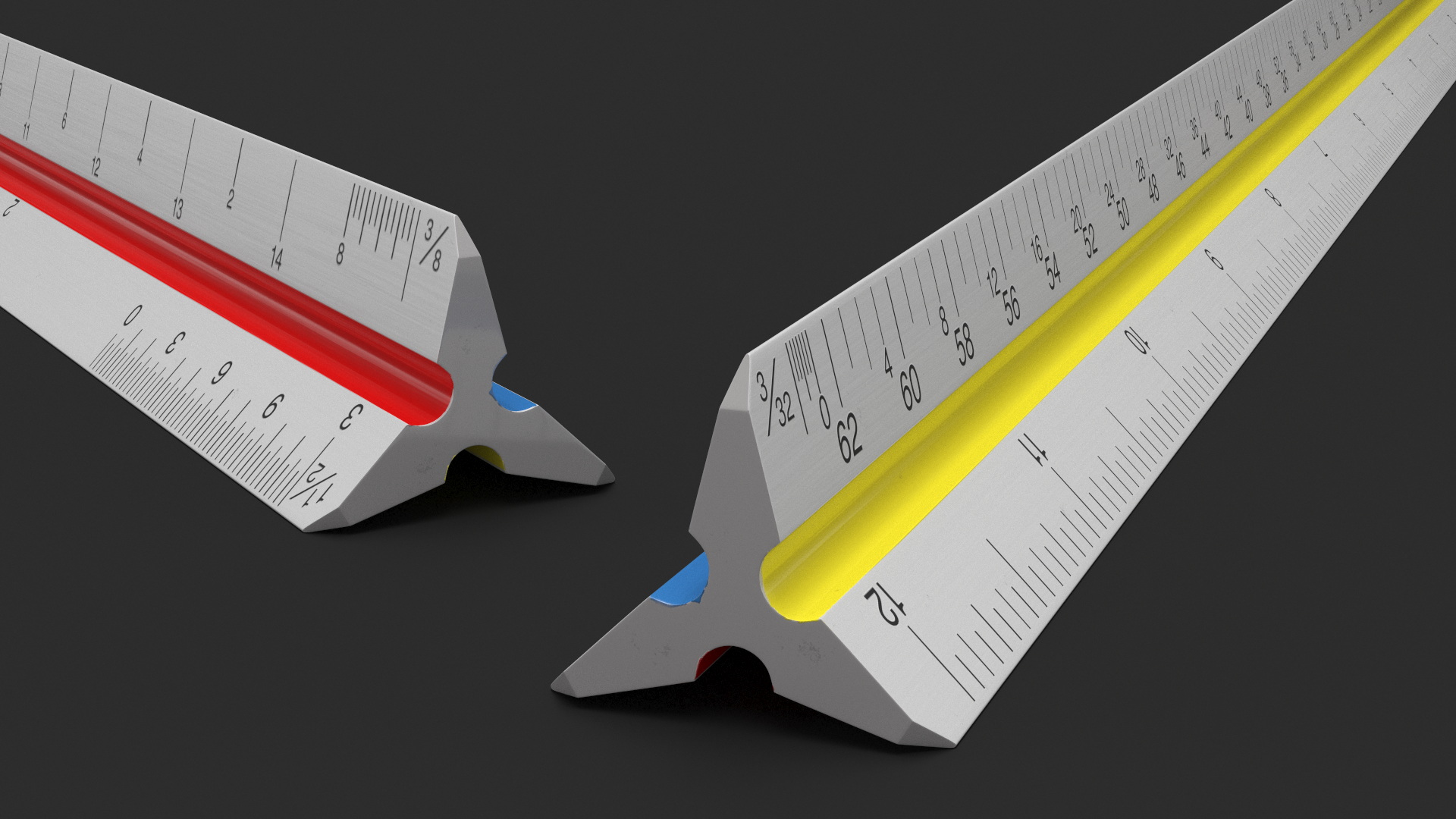 Technical Triangular Scale Ruler 3D