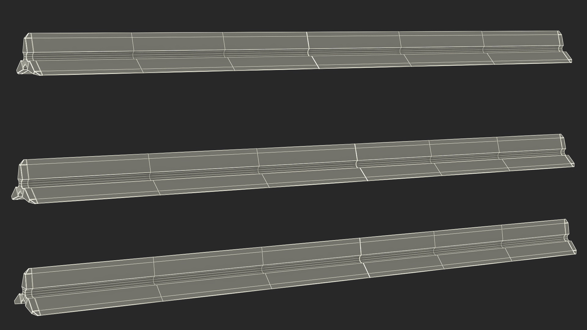 Technical Triangular Scale Ruler 3D