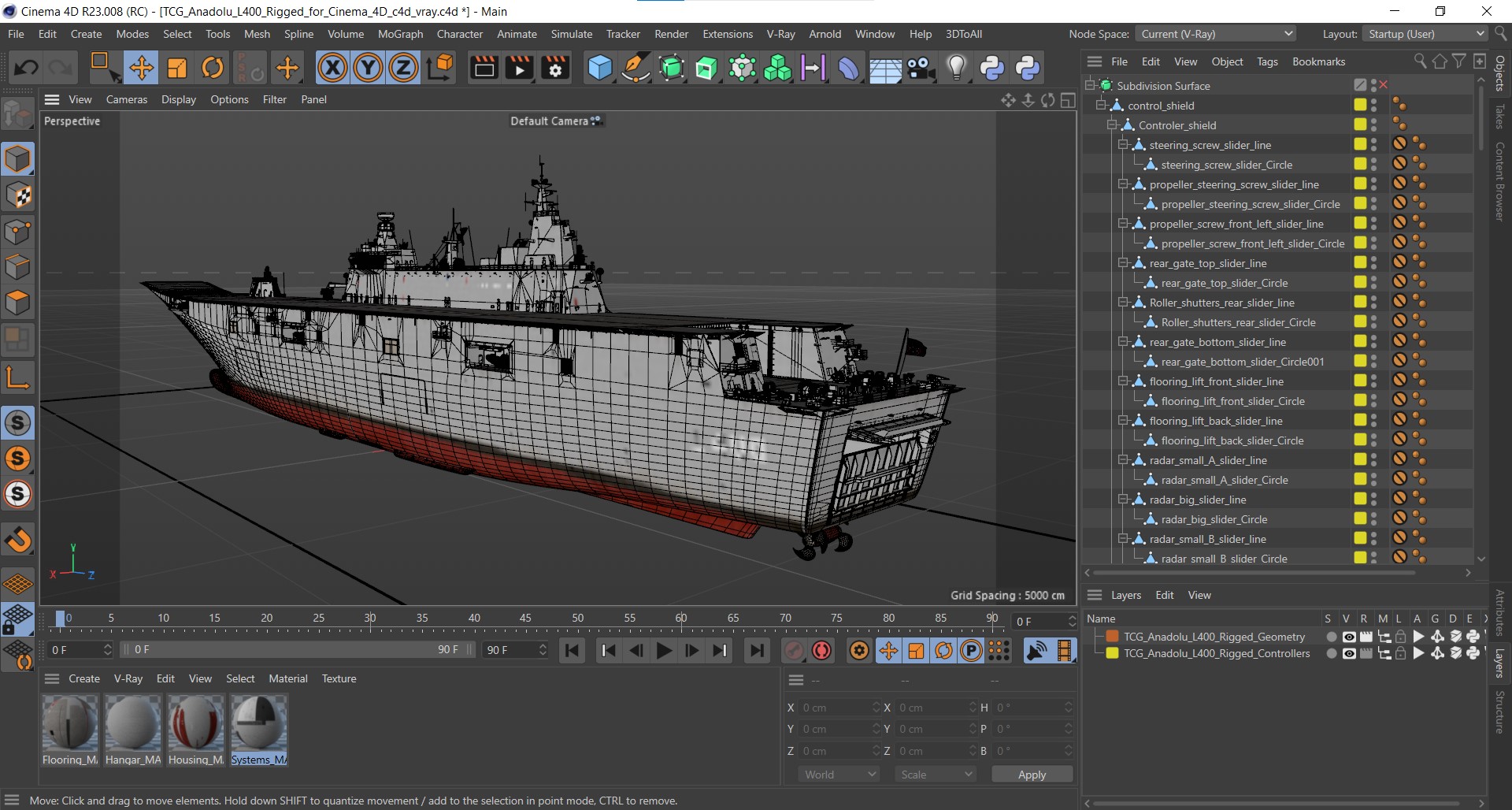 TCG Anadolu L400 Rigged for Cinema 4D 3D