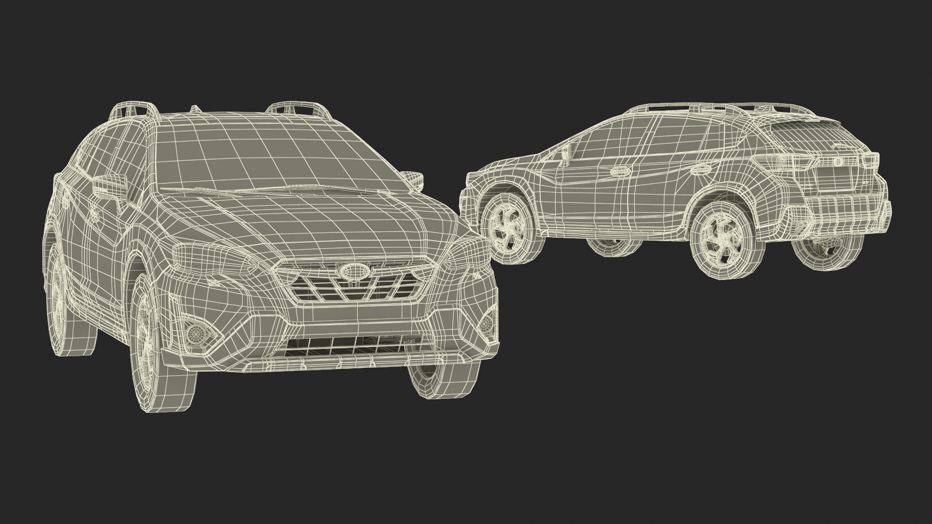 3D 2020 Subaru XV Hybrid Crossover Yellow model