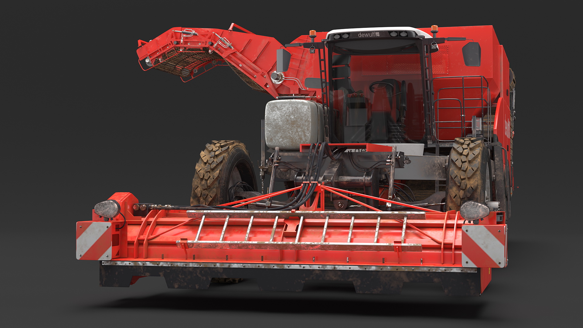 3D model Dewulf Enduro 4-Row Harvester Dirty