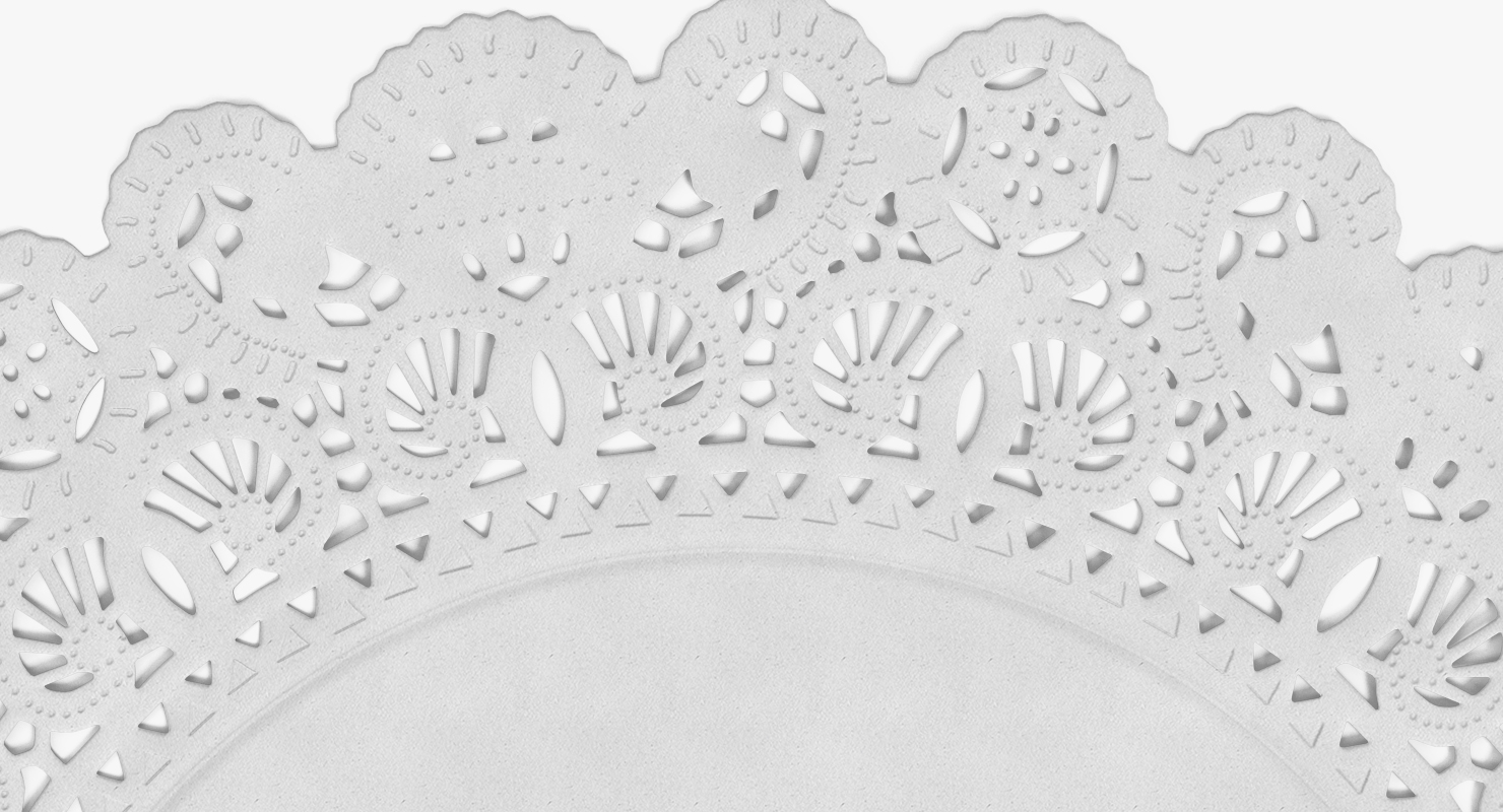 3D Round White Paper Lace Doily model