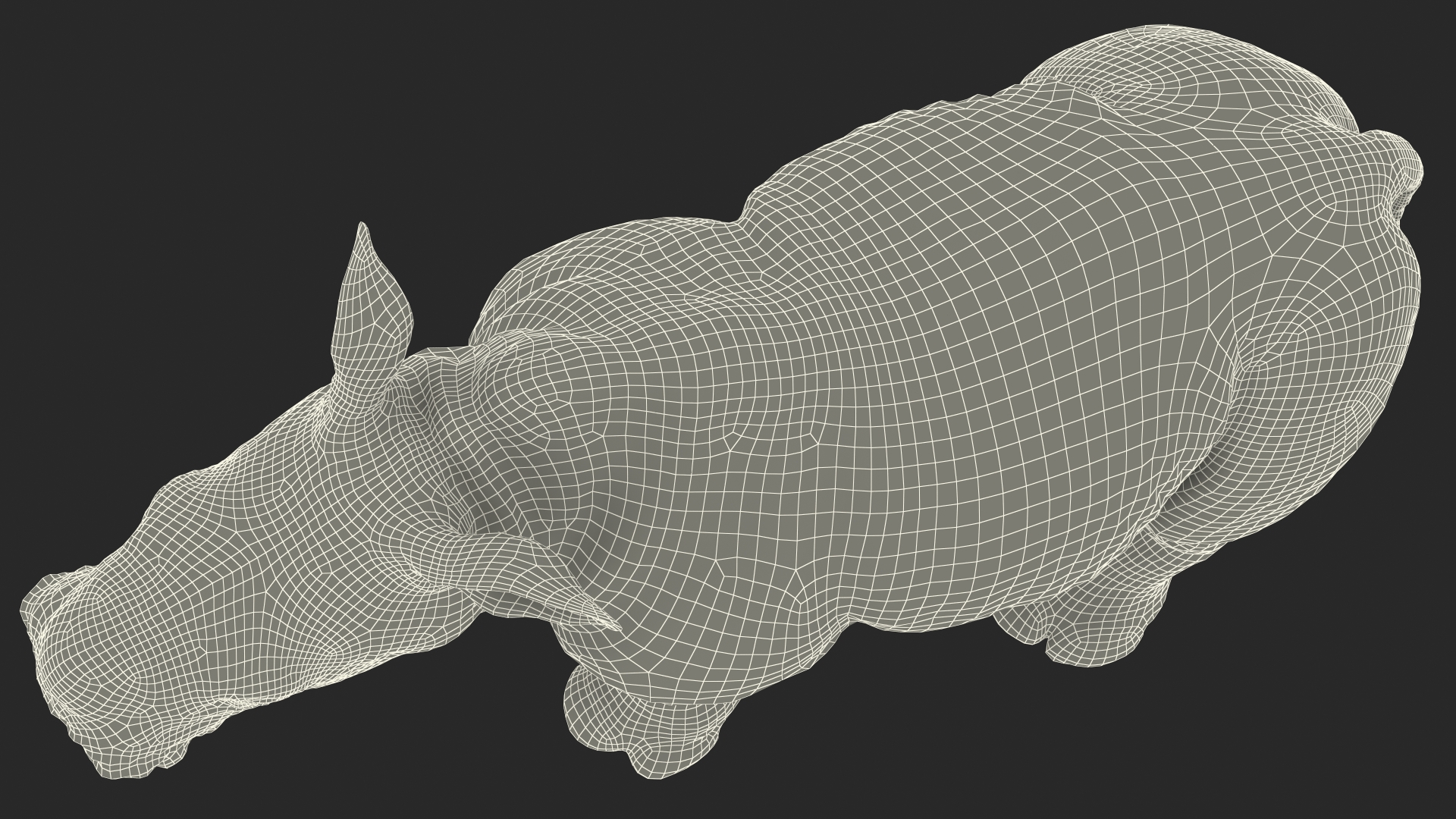 3D Baby Rhino Fur Rigged