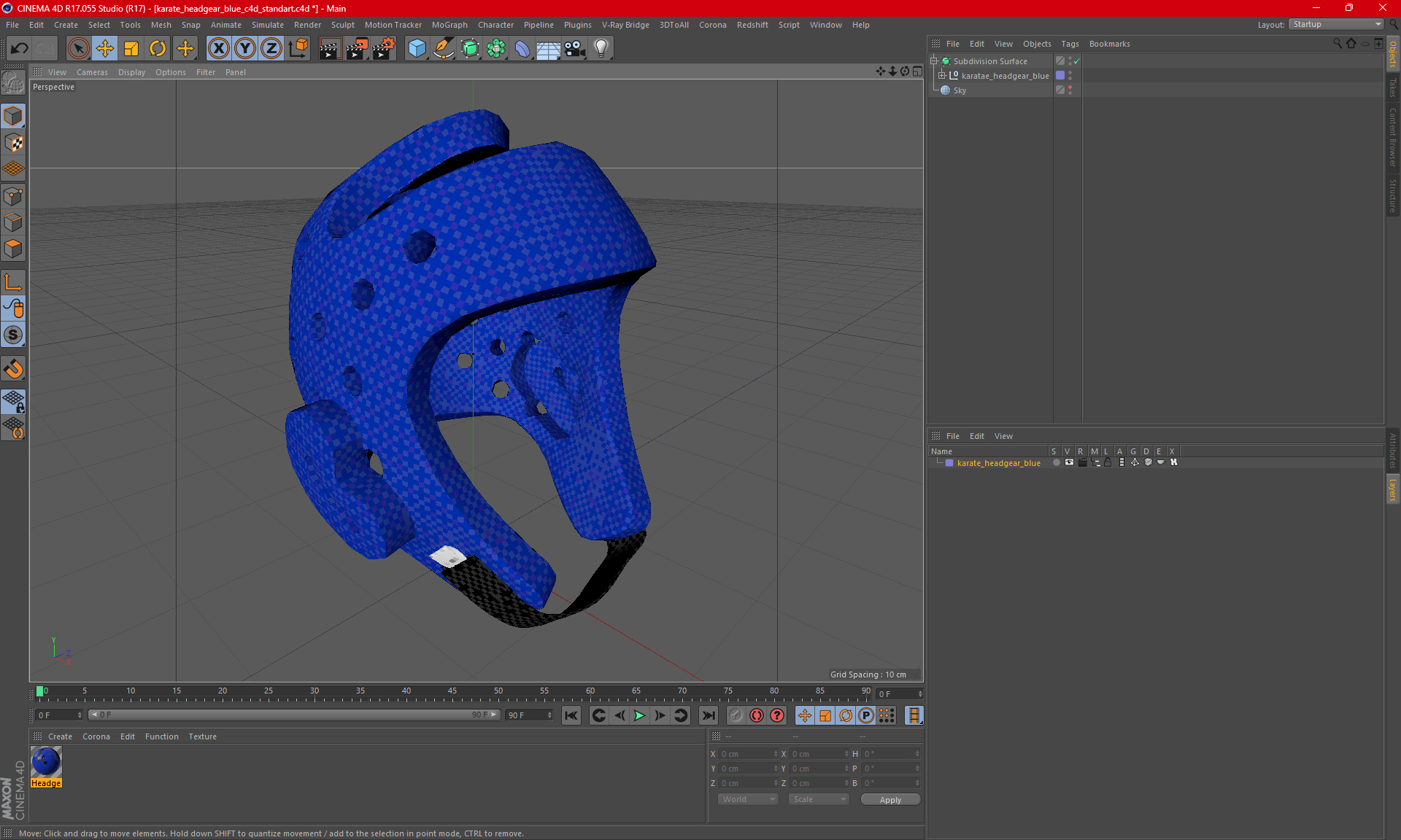 3D model Karate Headgear Blue