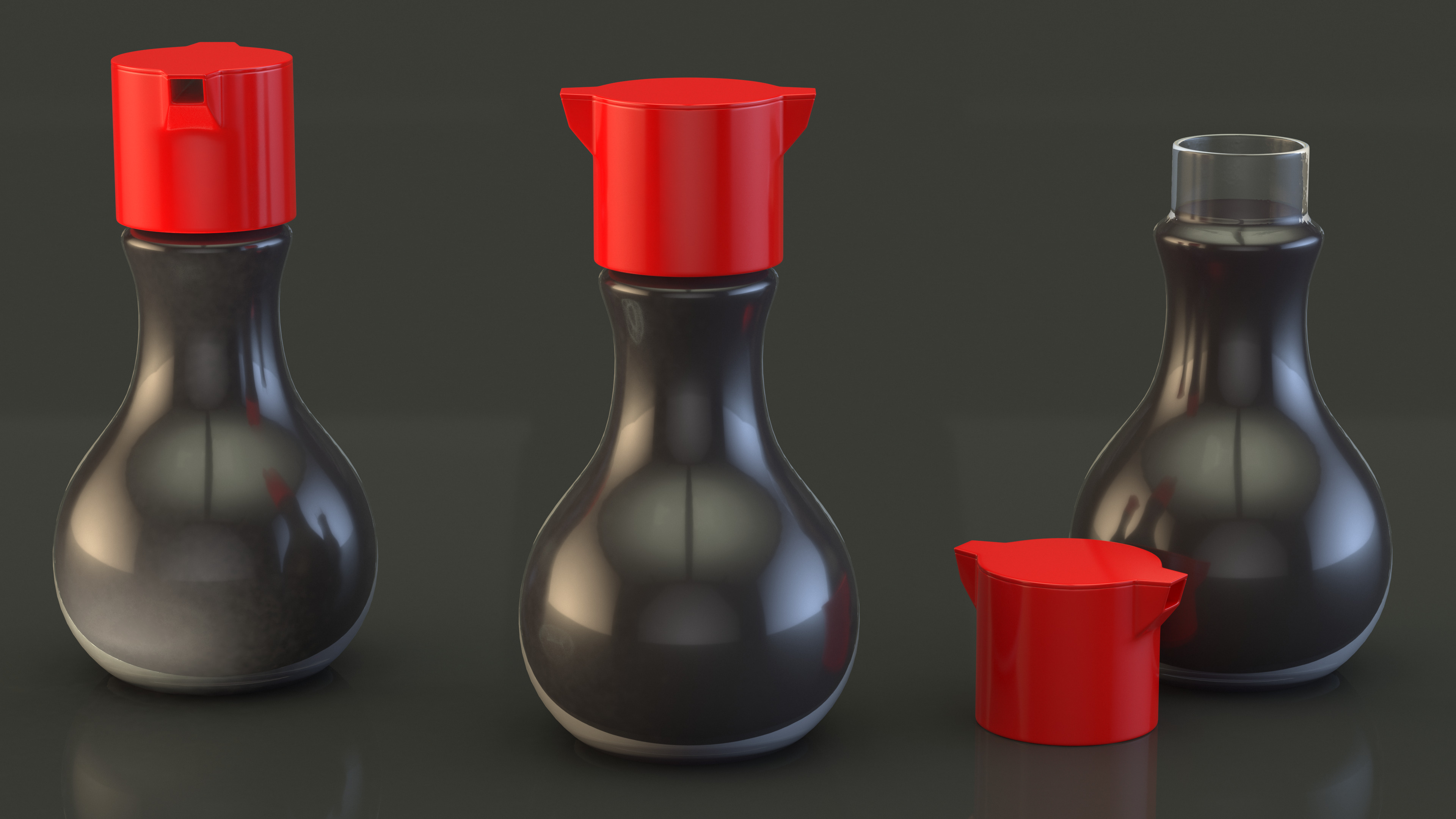 3D Balsamic Sauce Bottle with Dispenser