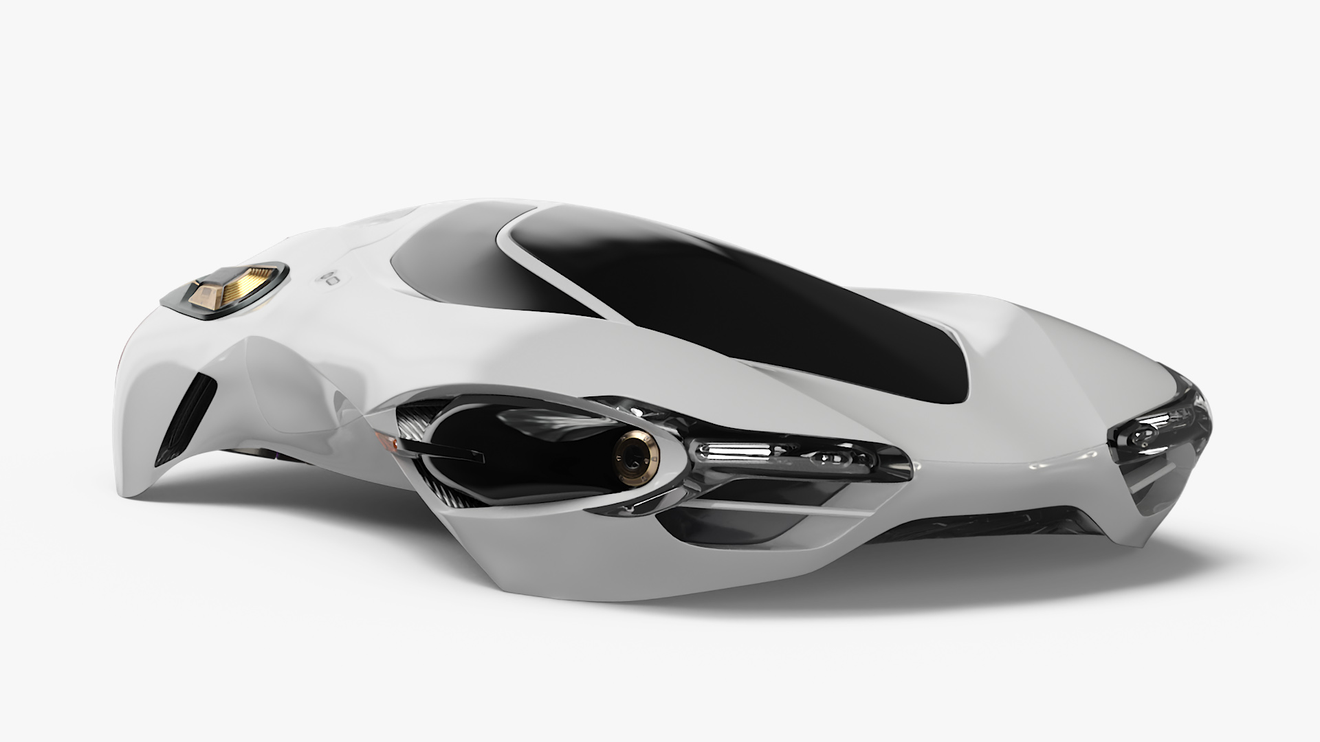 Futuristic Urban Flying Vehicle White 3D