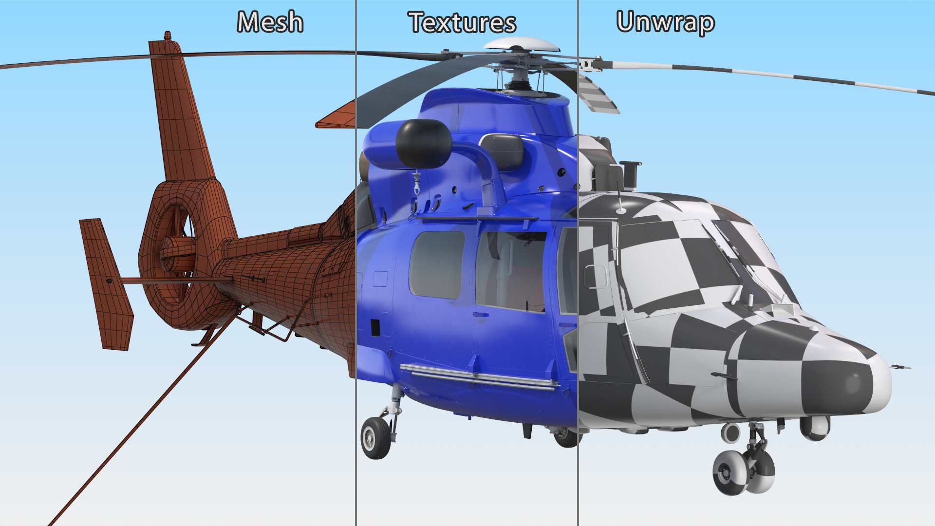 3D Helicopter with Huge Advertising Air Banner model