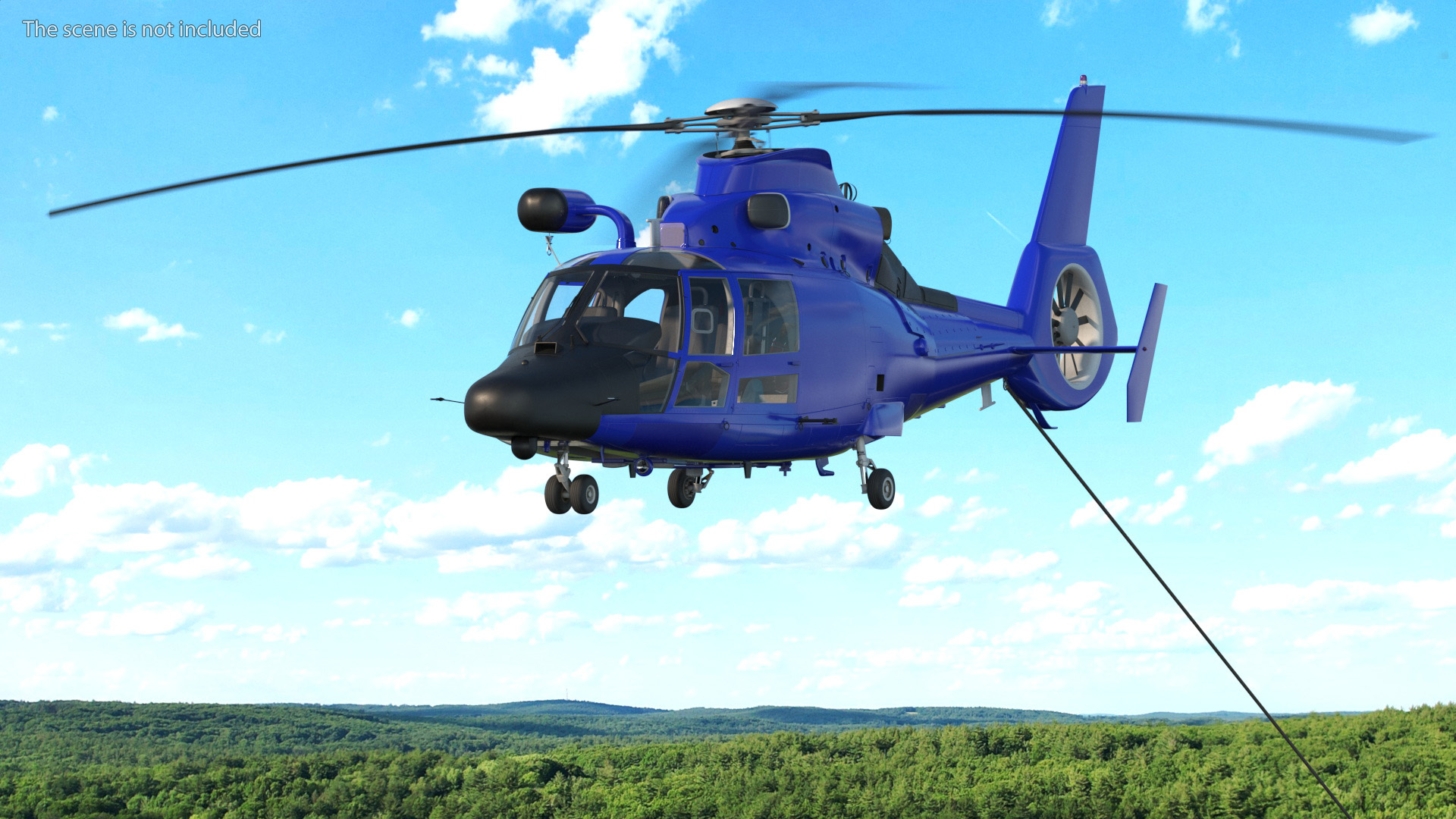 3D Helicopter with Huge Advertising Air Banner model