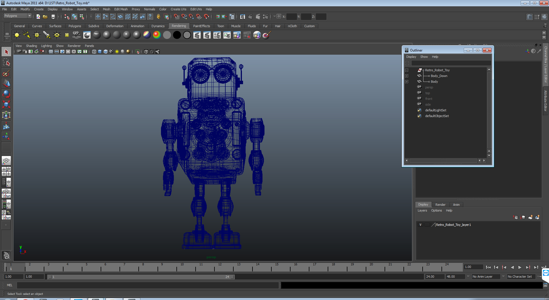 3D model Retro Robot Toy