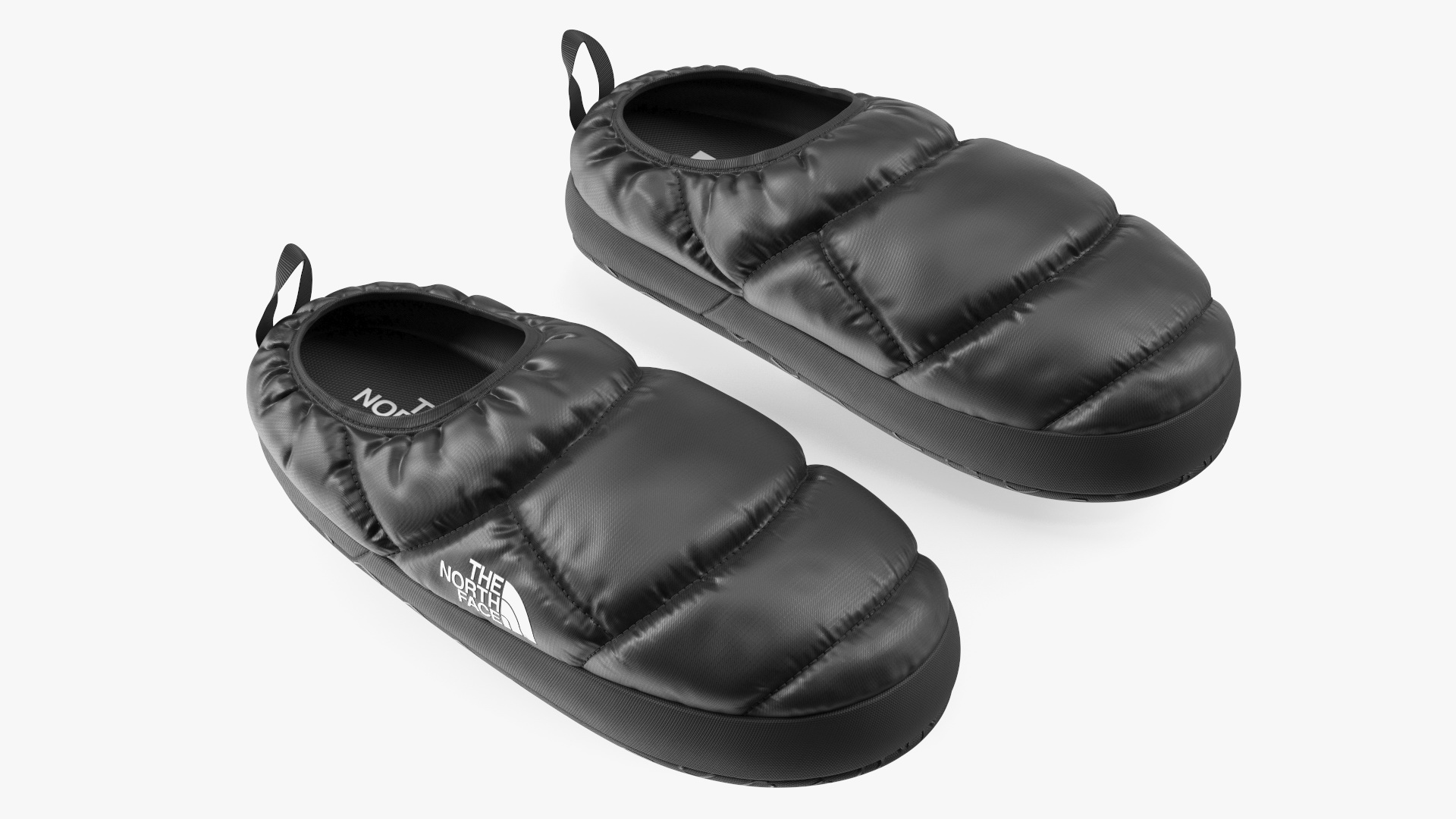 3D model Black North Face Down Slippers