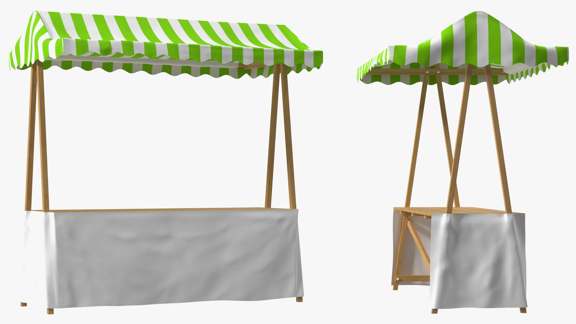 Wooden Market Stall 3D model