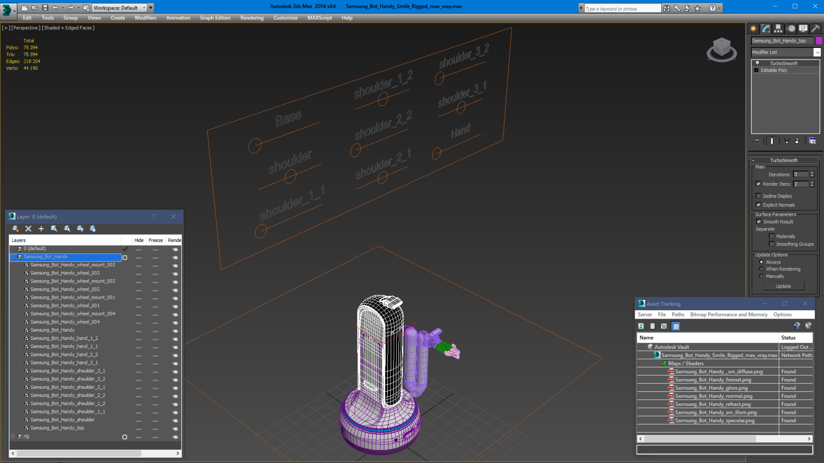 Samsung Bot Handy Smile Rigged for Modo 3D model