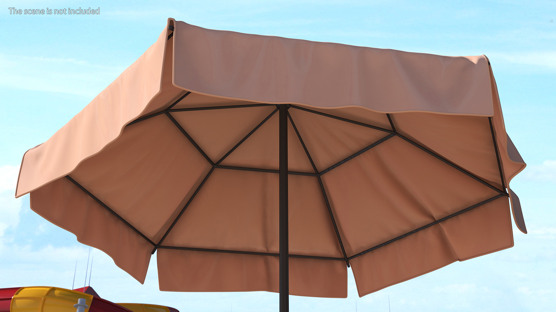 Beige Outdoor Umbrella 3D