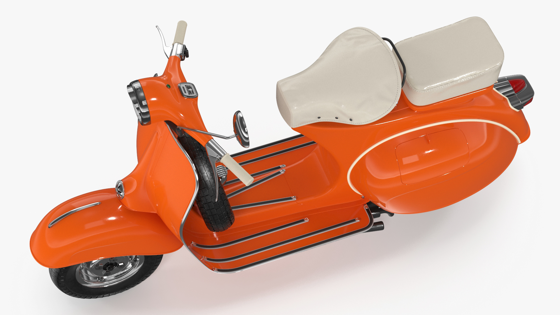 Vintage Scooter Orange Rigged 3D model