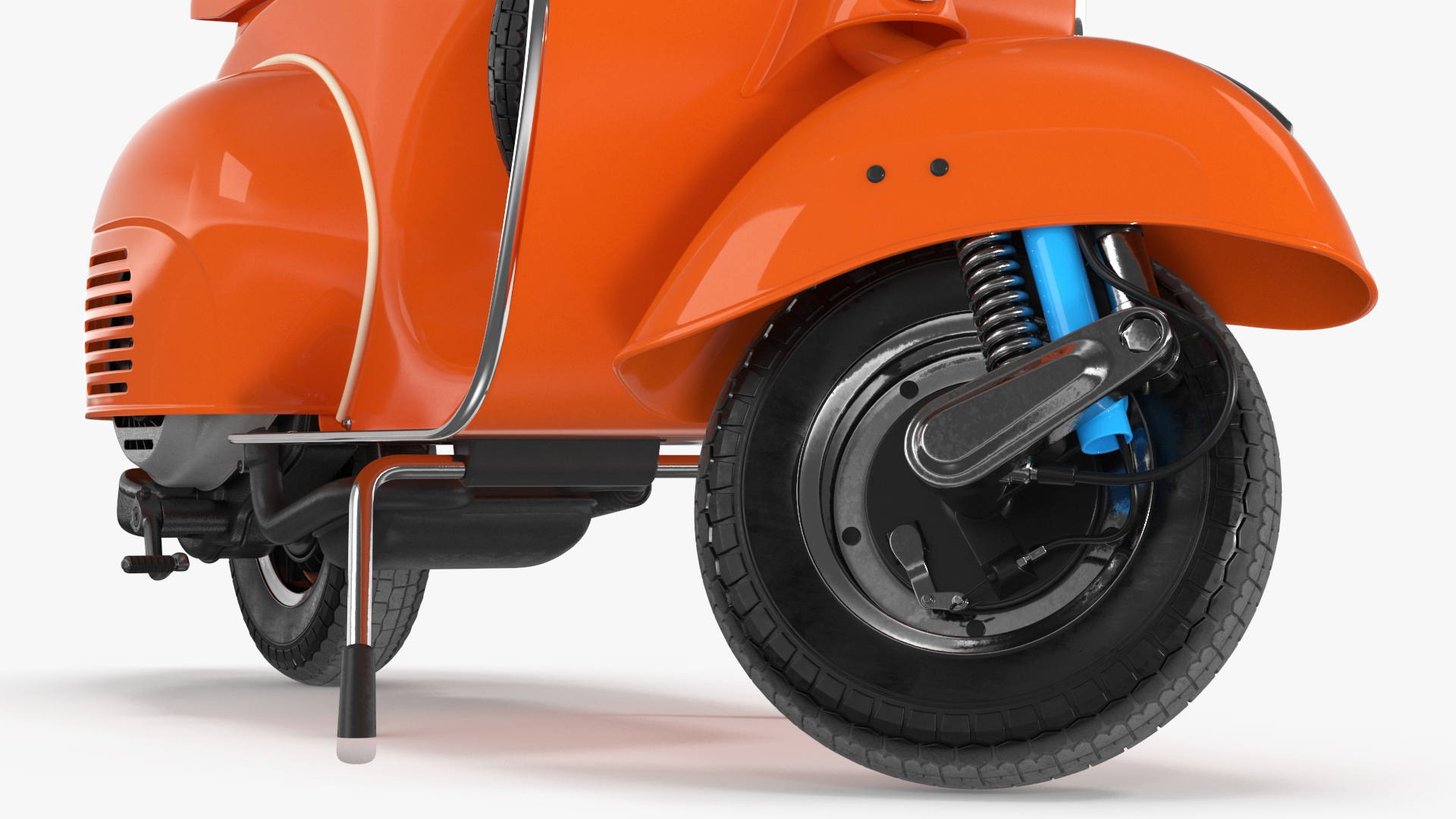 Vintage Scooter Orange Rigged 3D model