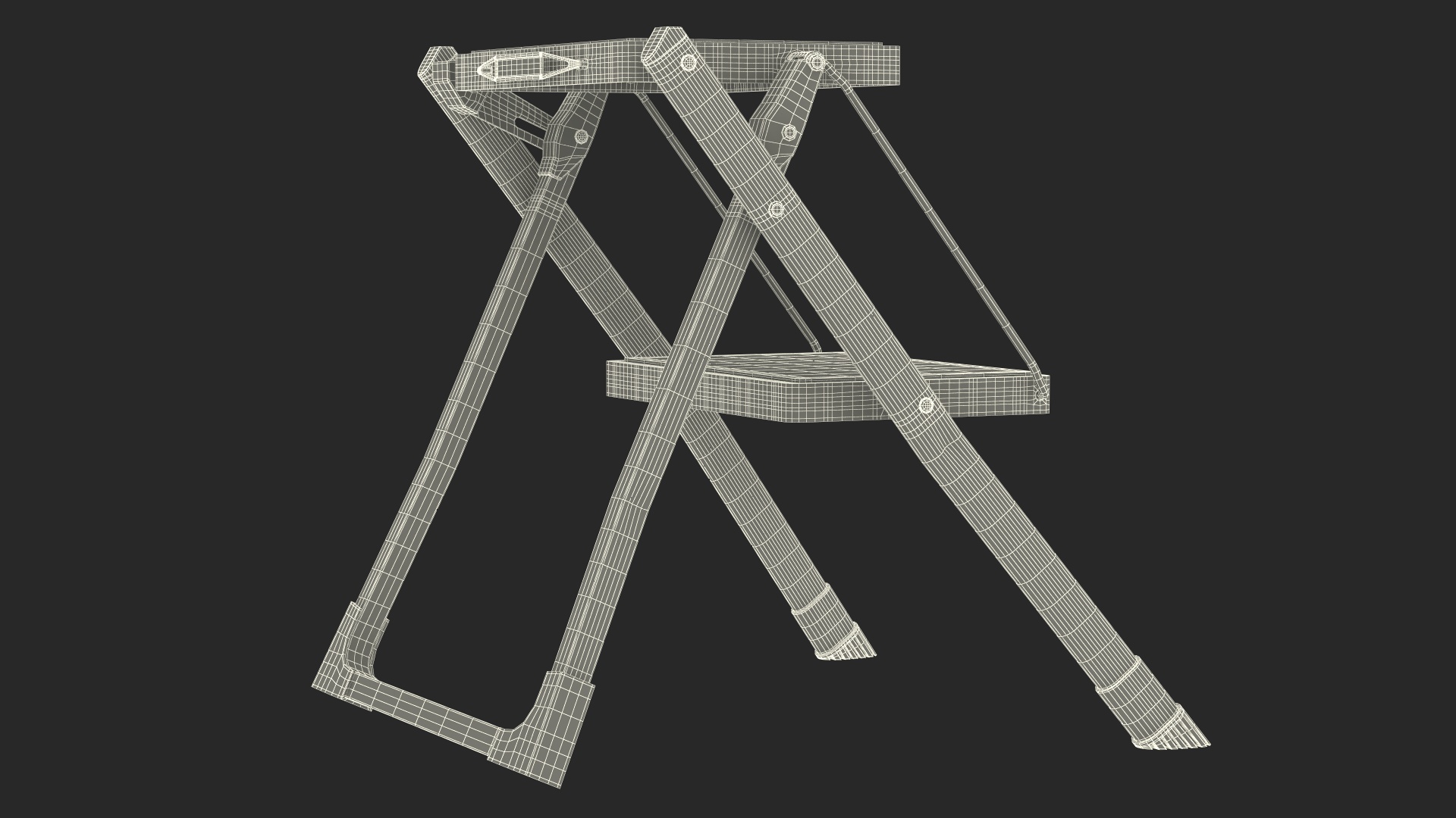 3D Steel Step Stool Rigged model