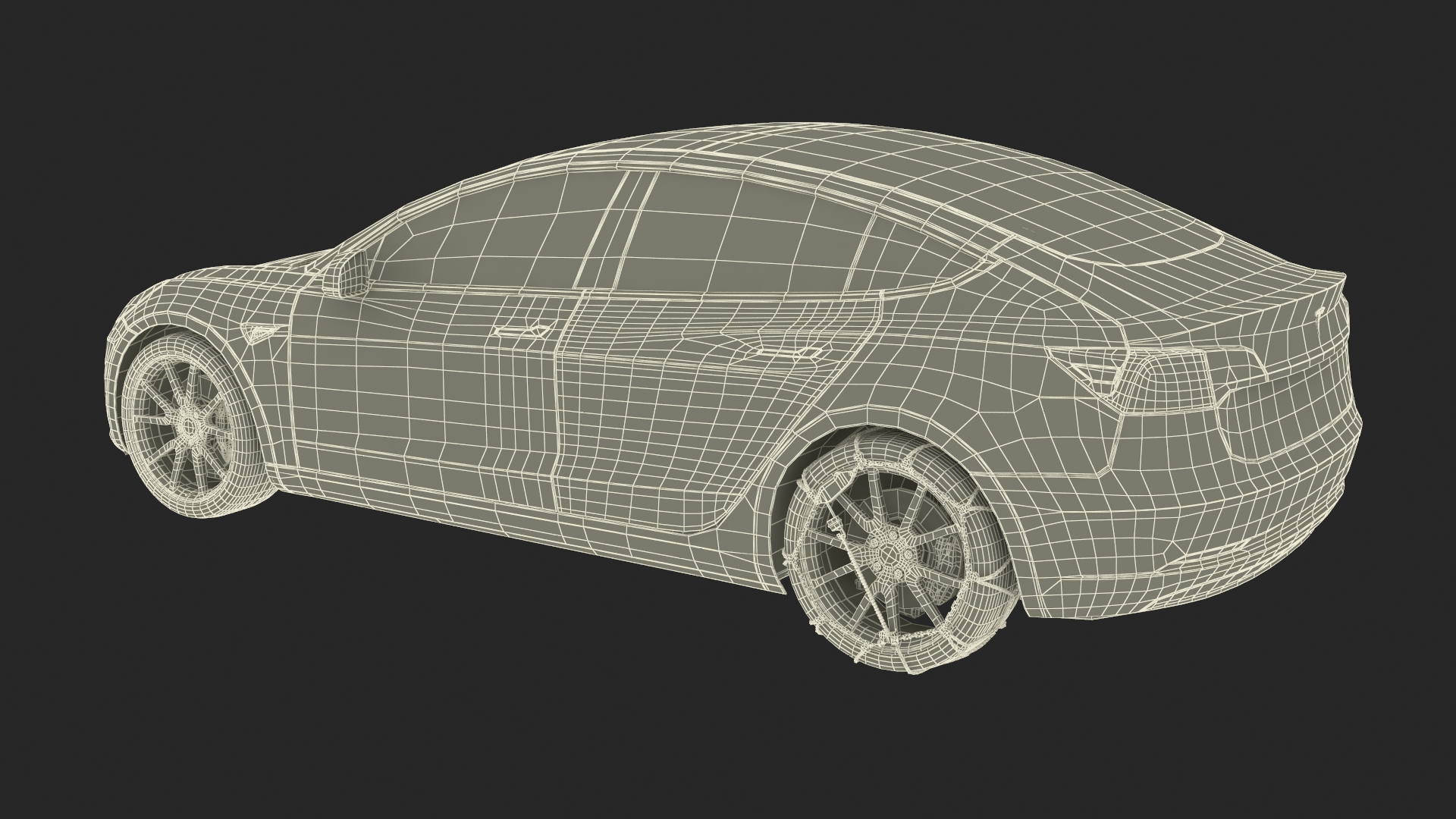 Snow Chains on Tesla Wheels 3D