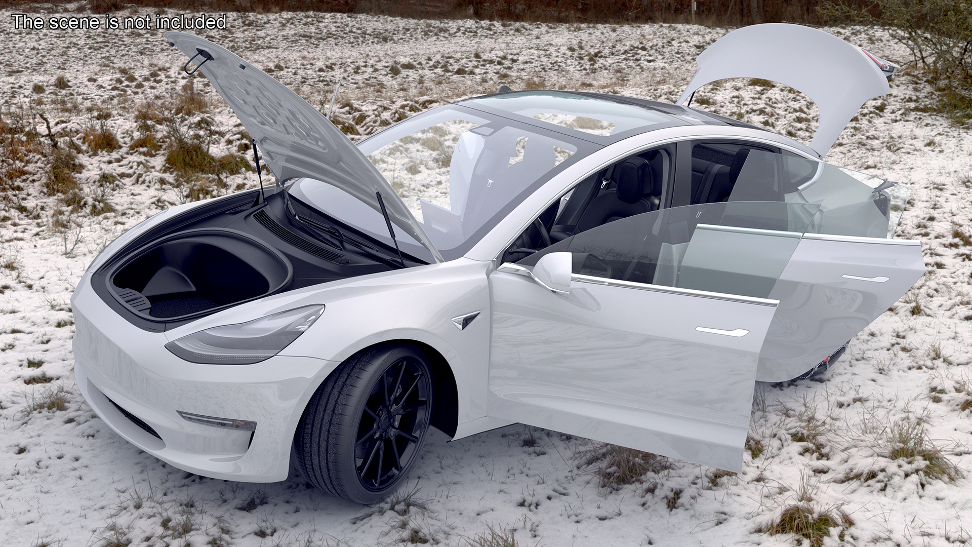 Snow Chains on Tesla Wheels 3D