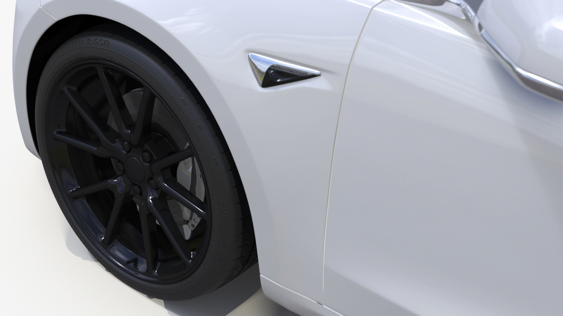 Snow Chains on Tesla Wheels 3D