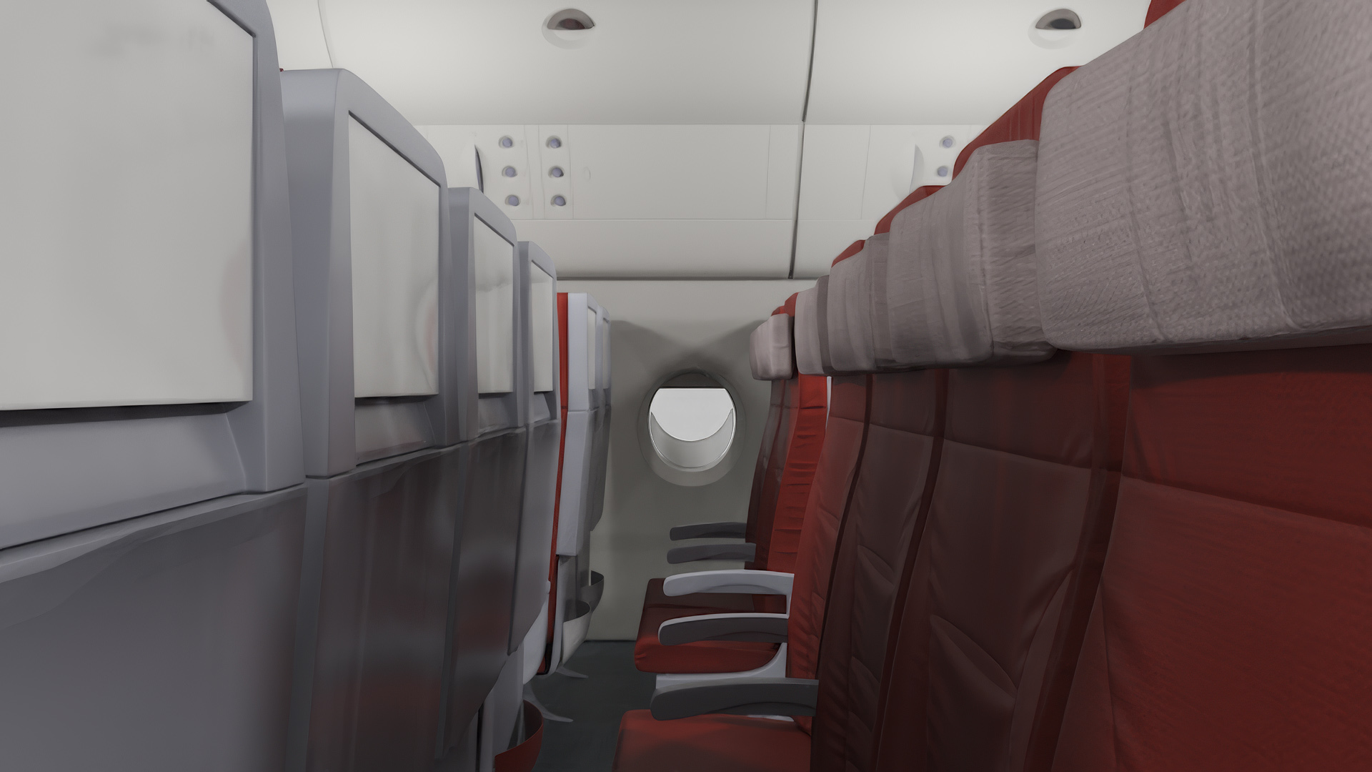 3D Airbus A380 800 Interior Red model