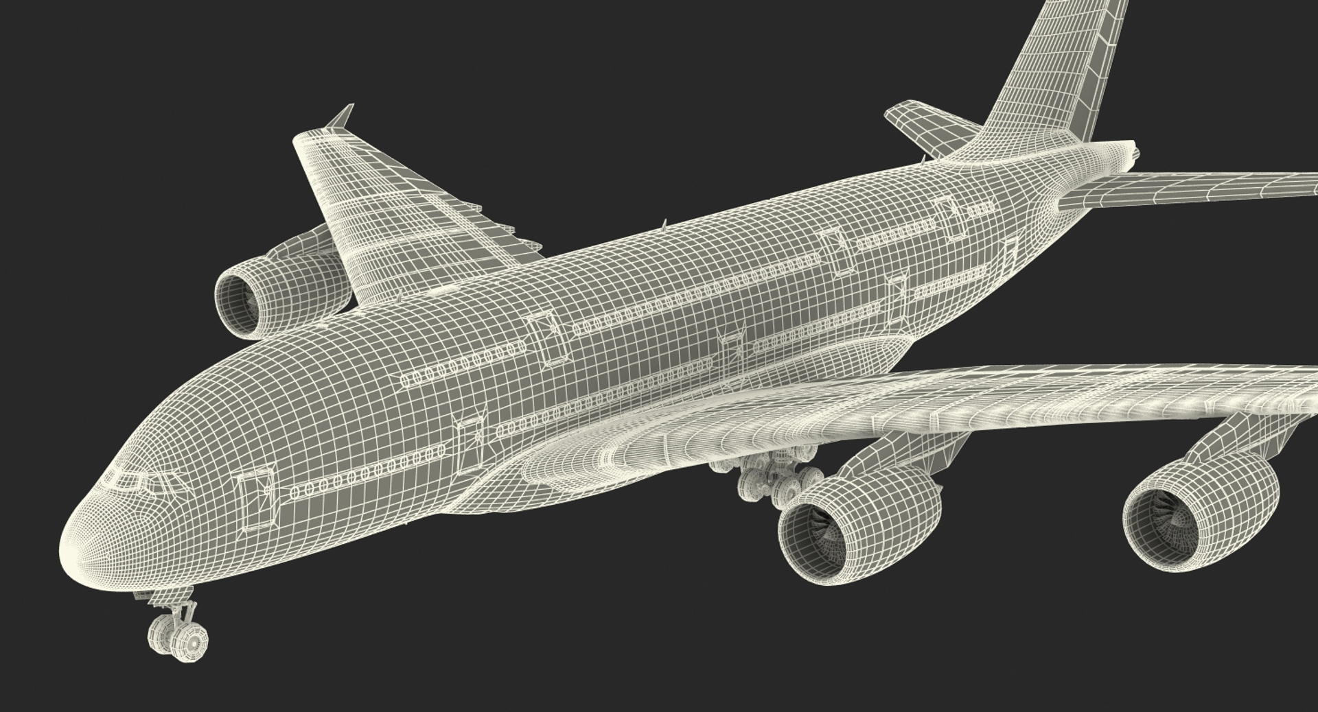 3D Airbus A380 800 Interior Red model