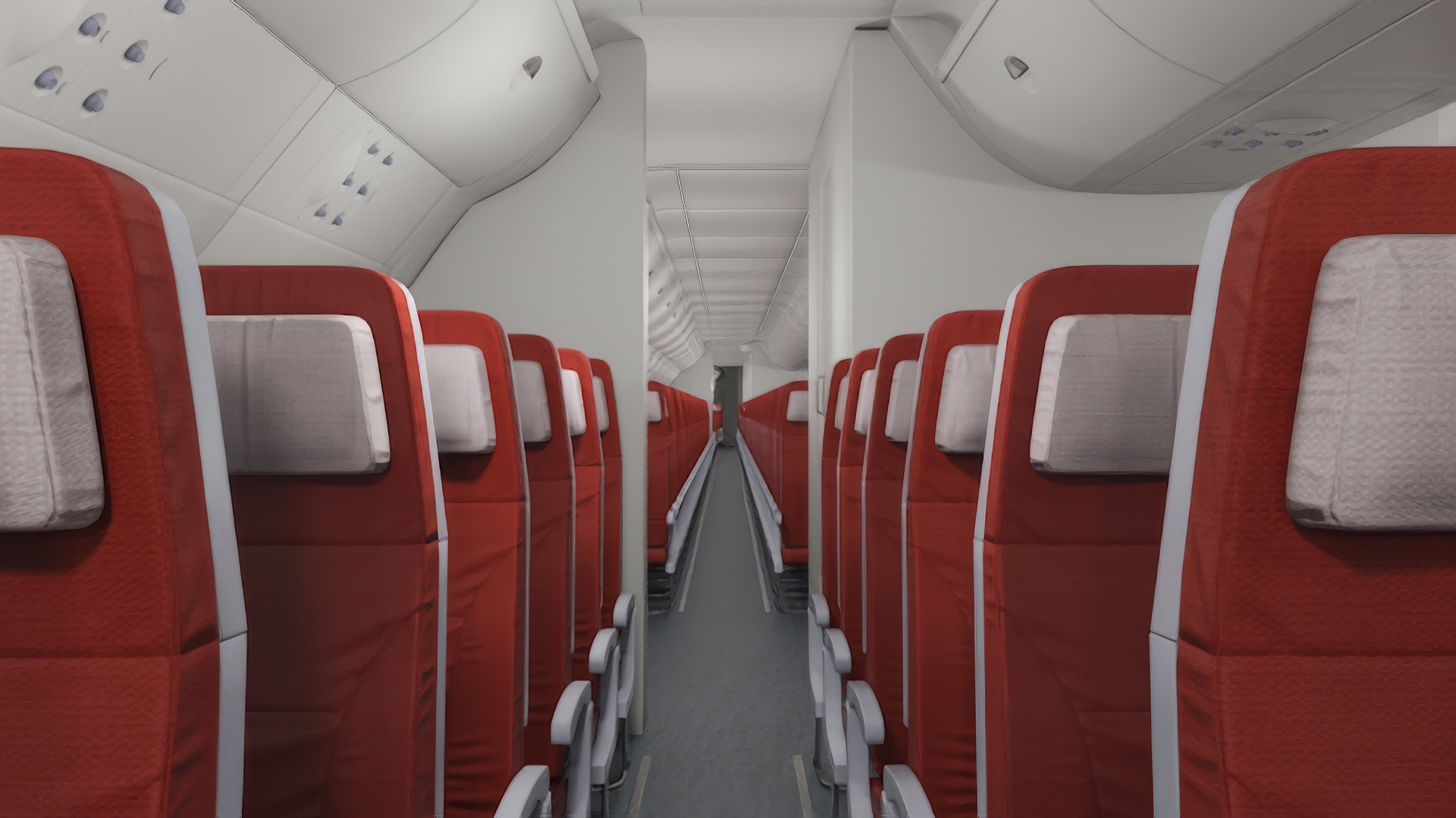 3D Airbus A380 800 Interior Red model