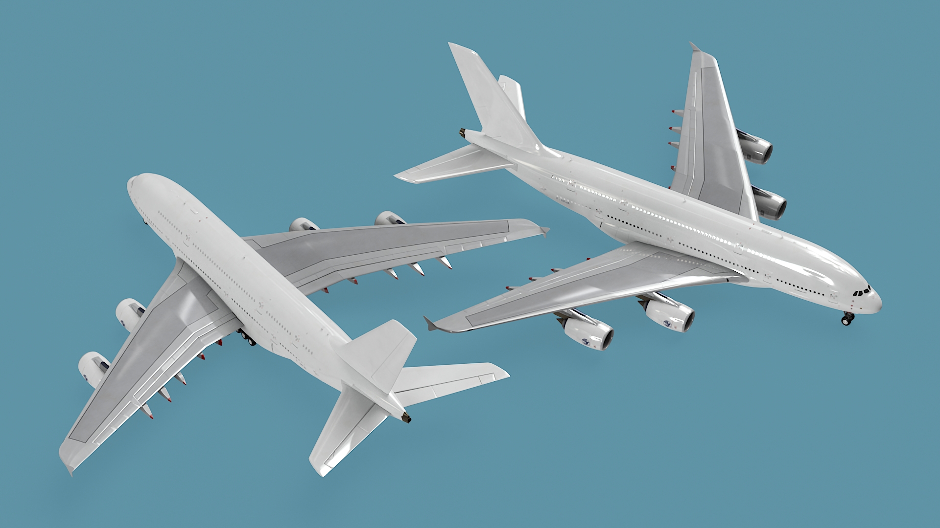 3D Airbus A380 800 Interior Red model