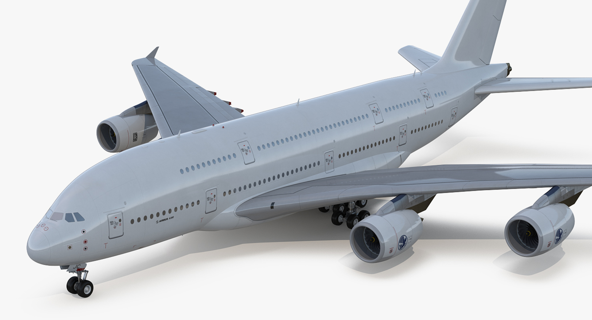 3D Airbus A380 800 Interior Red model