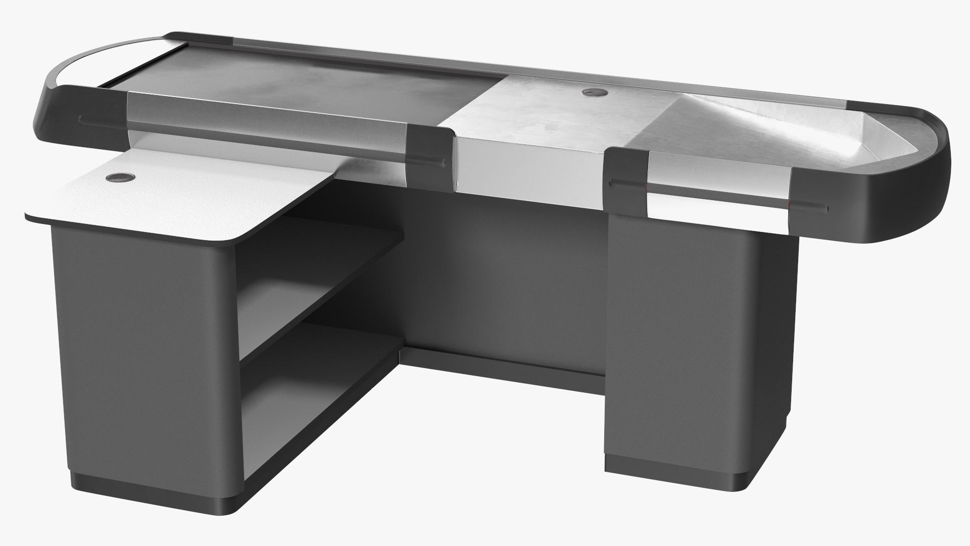 3D Retail Checkout Counters Set Grey model