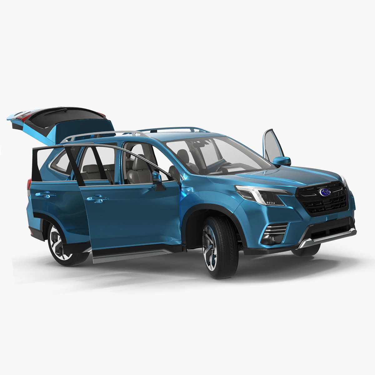 3D Subaru Forester 2022 Blue Rigged for Maya