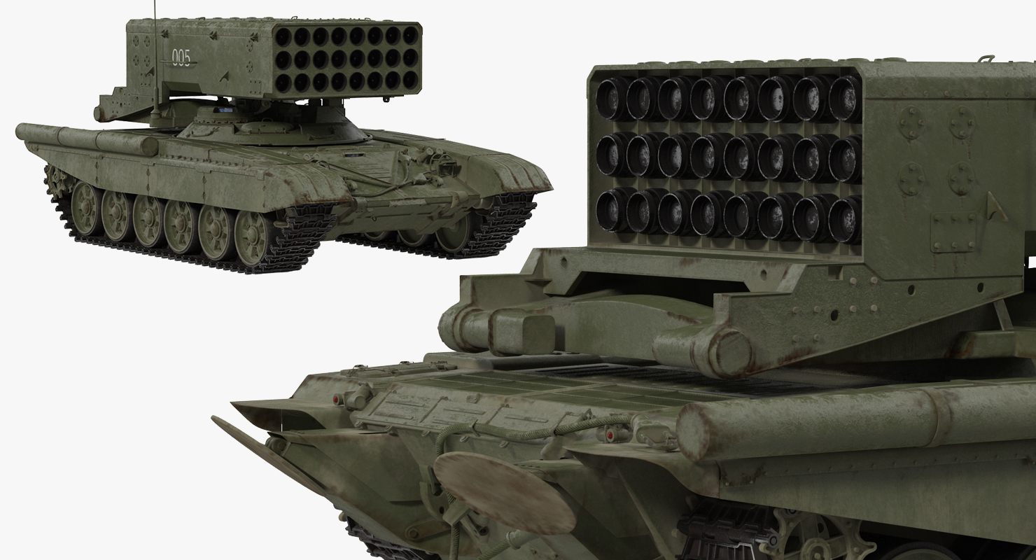 3D Russian Multiple Rocket Launcher TOS 1A Rigged