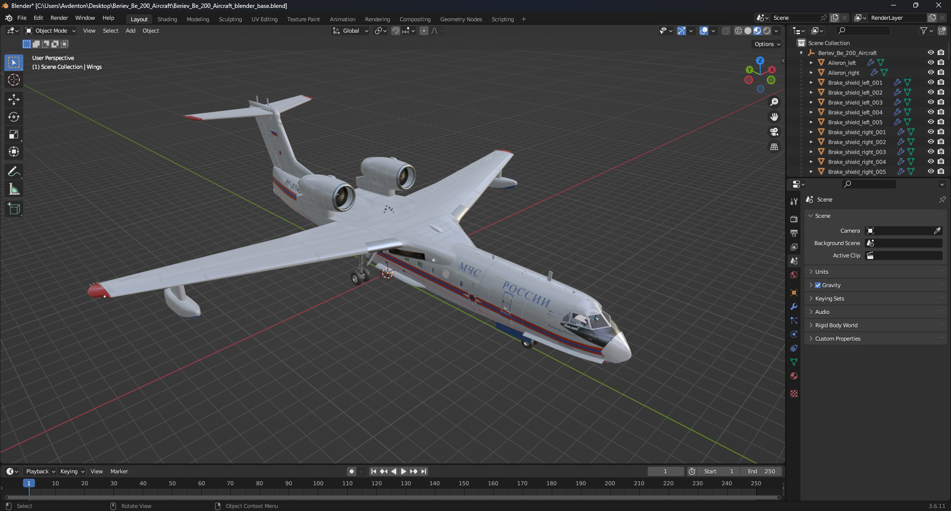 Beriev Be 200 Aircraft 3D